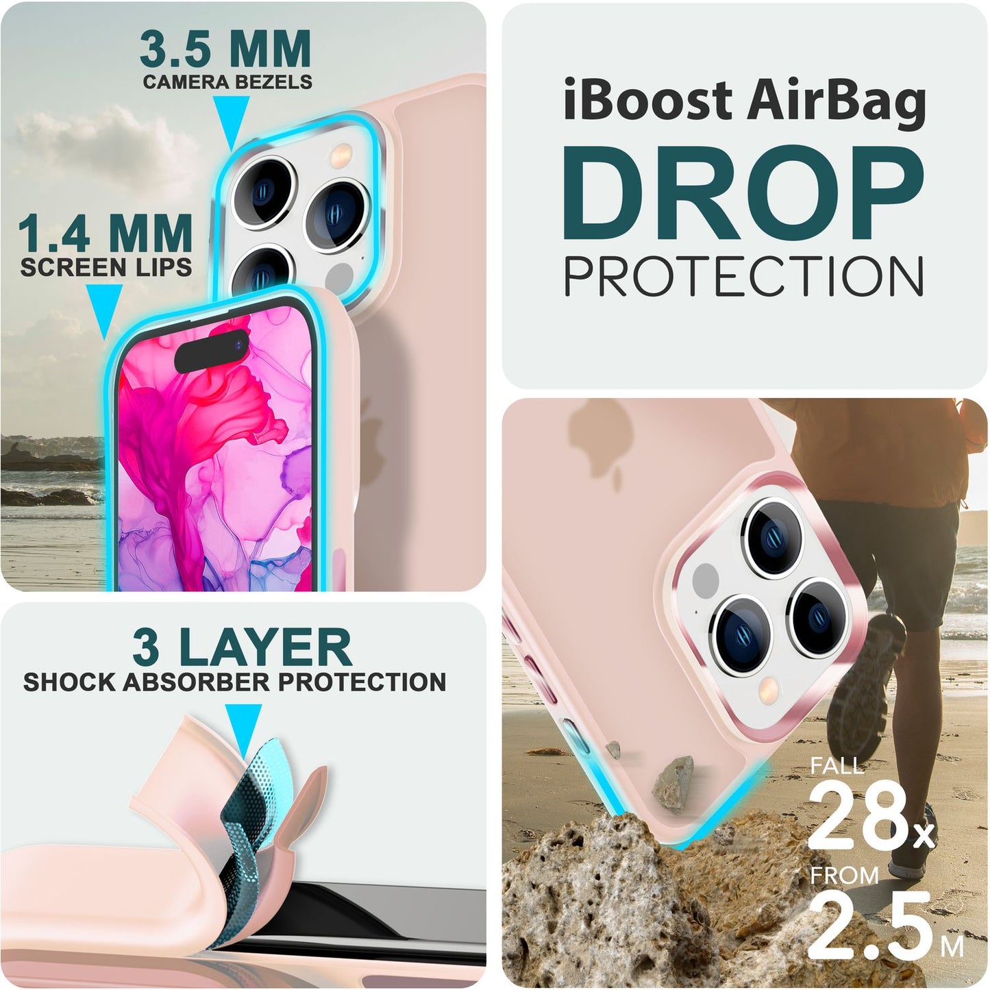 Hybrid Case for iPhone 15 Pro Max Frosted Case Protective Edge Magnetic Phone Case