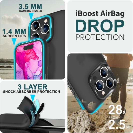 Hybrid Case for iPhone 15 Pro Max Frosted Case Protective Edge Magnetic Phone Case