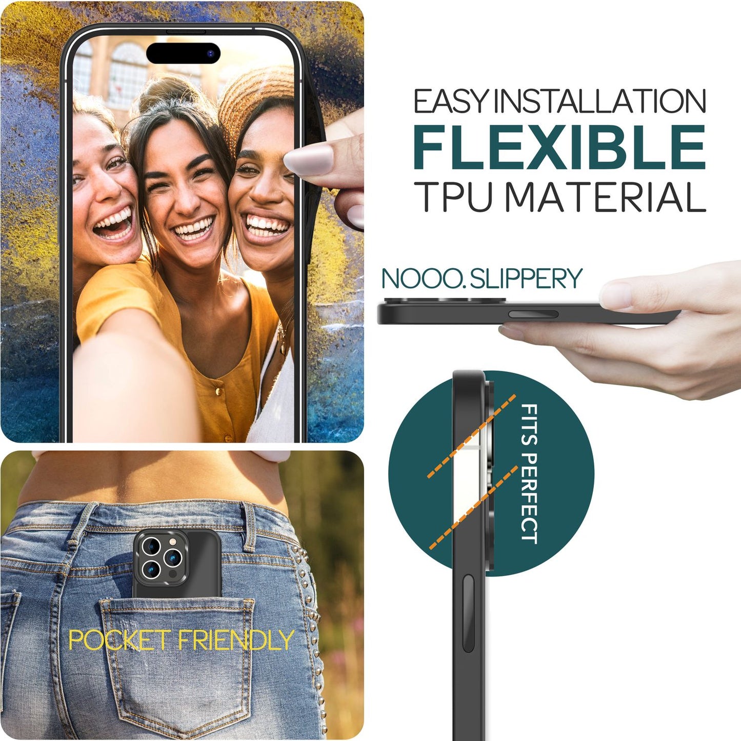 Hybrid Case for iPhone 15 Pro Max Frosted Case Protective Edge Magnetic Phone Case