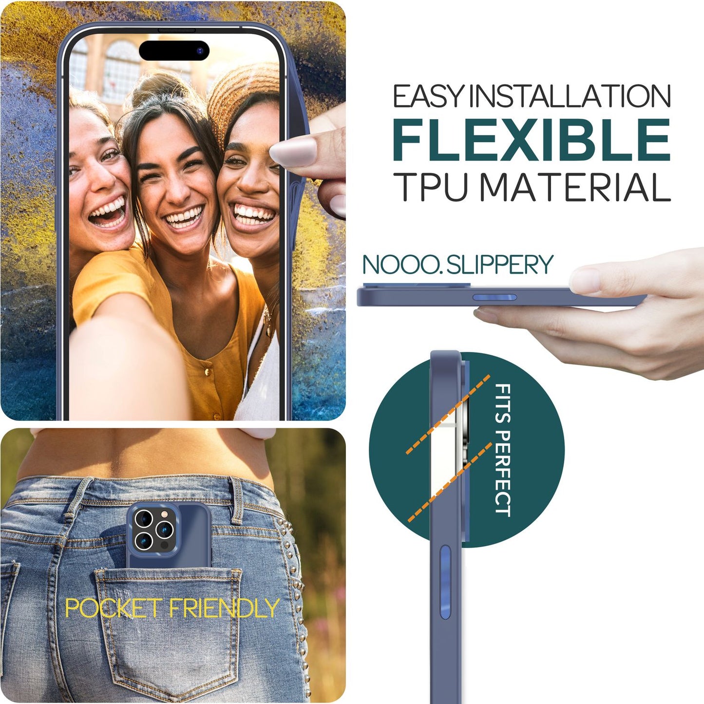 Hybrid Case for iPhone 15 Pro Max Frosted Case Protective Edge Magnetic Phone Case