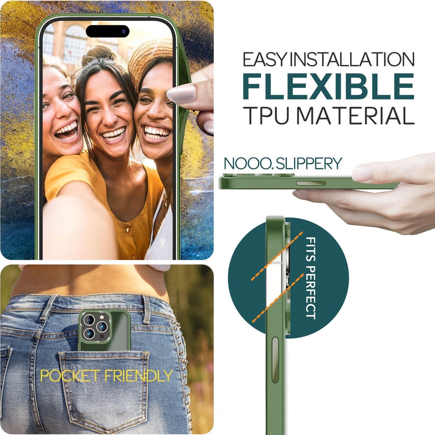 Hybrid Case for iPhone 15 Pro Max Frosted Case Protective Edge Magnetic Phone Case