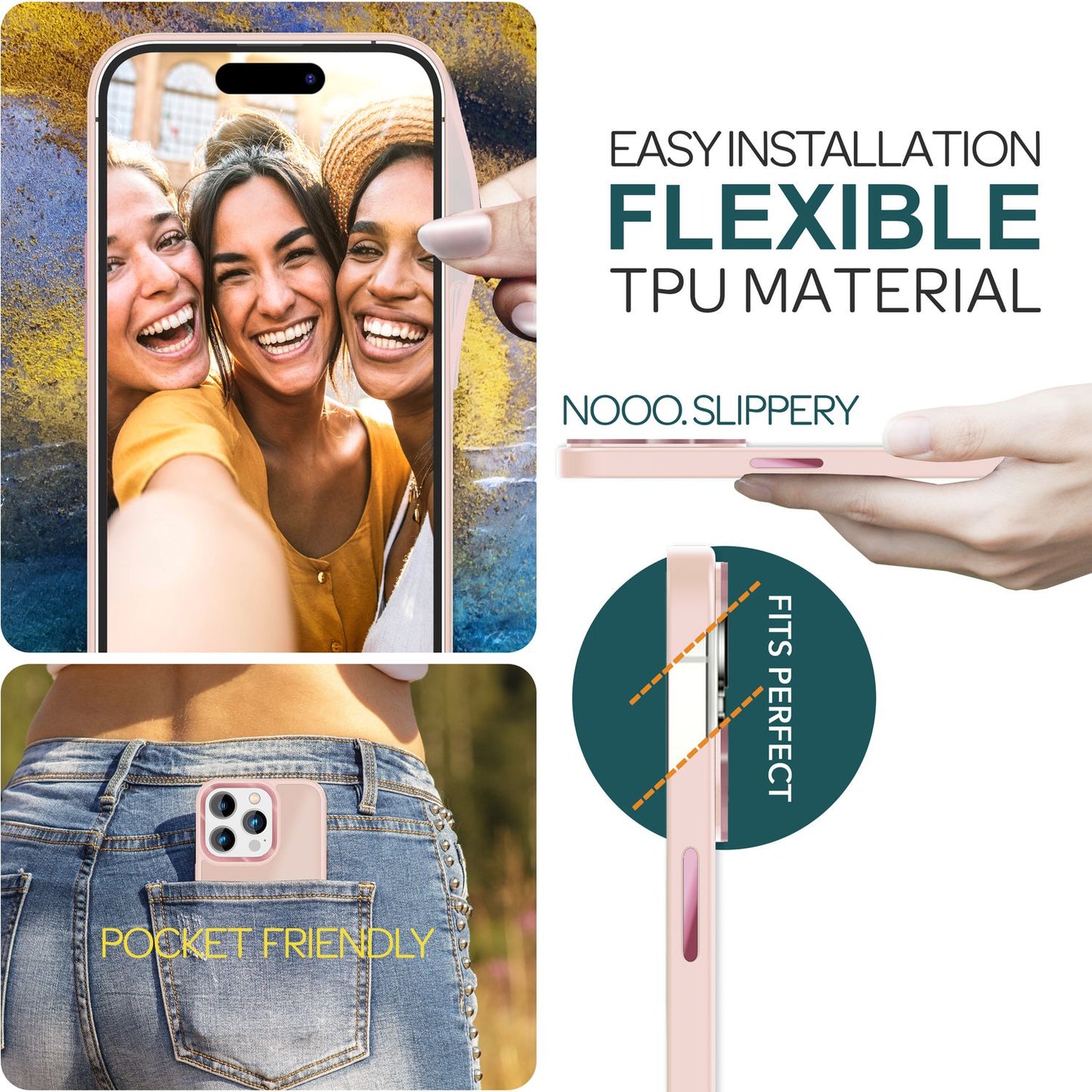 Hybrid Case for iPhone 15 Pro Max Frosted Case Protective Edge Magnetic Phone Case