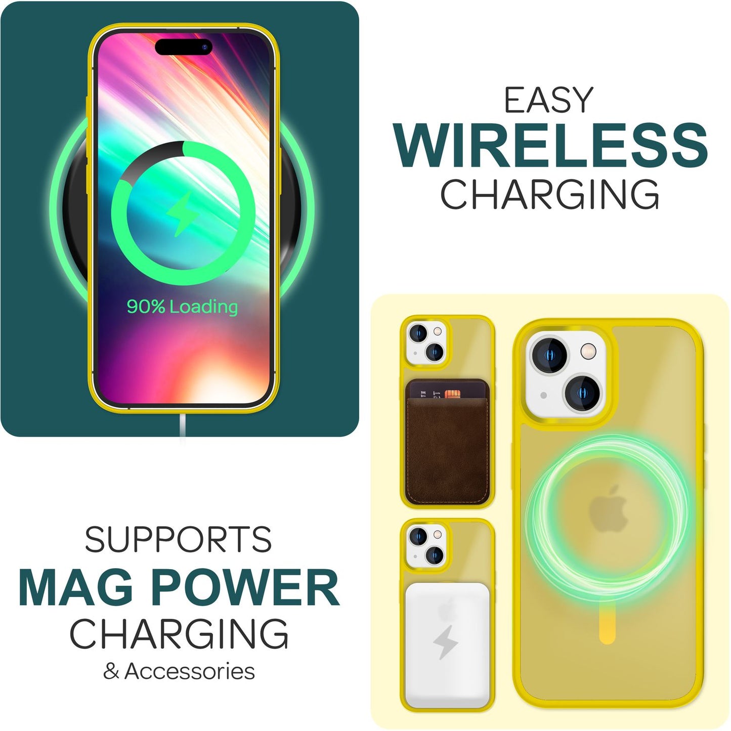 MagSafe Hybrid hulstur fyrir iPhone 15, hörð hulstur með frosti og verndarbrún, símahulstur með poka