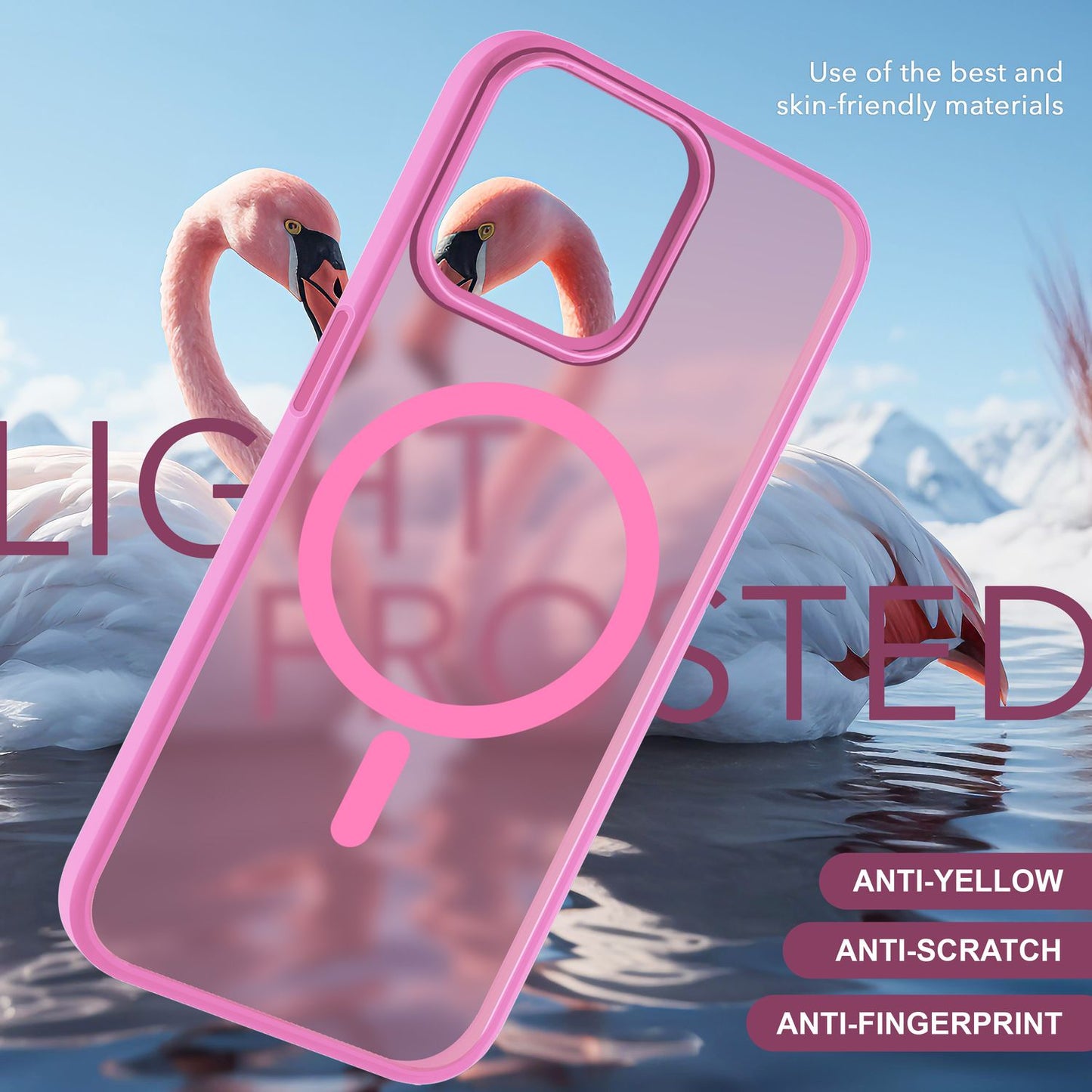 MagSafe Hülle Hybrid für iPhone 15 Plus Frosted Hard Case Schutz Rand Handyhülle