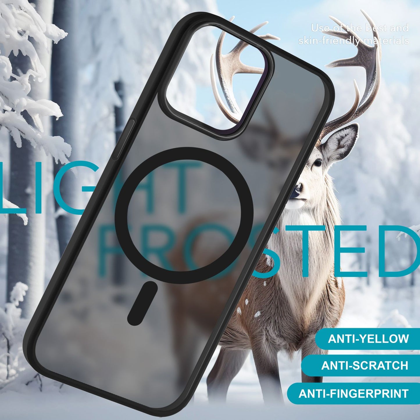 MagSafe Hülle Hybrid für iPhone 15 Plus Frosted Hard Case Schutz Rand Handyhülle