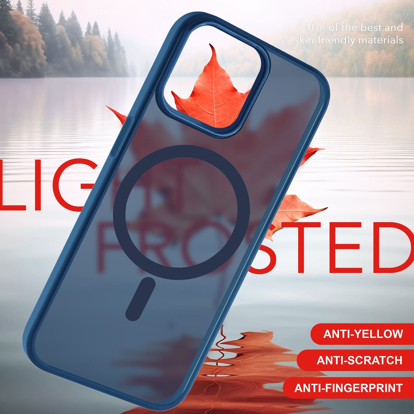 MagSafe Hybrid hulstur fyrir iPhone 15 Pro Max, hörð og matt hulstur, verndandi símahulstur