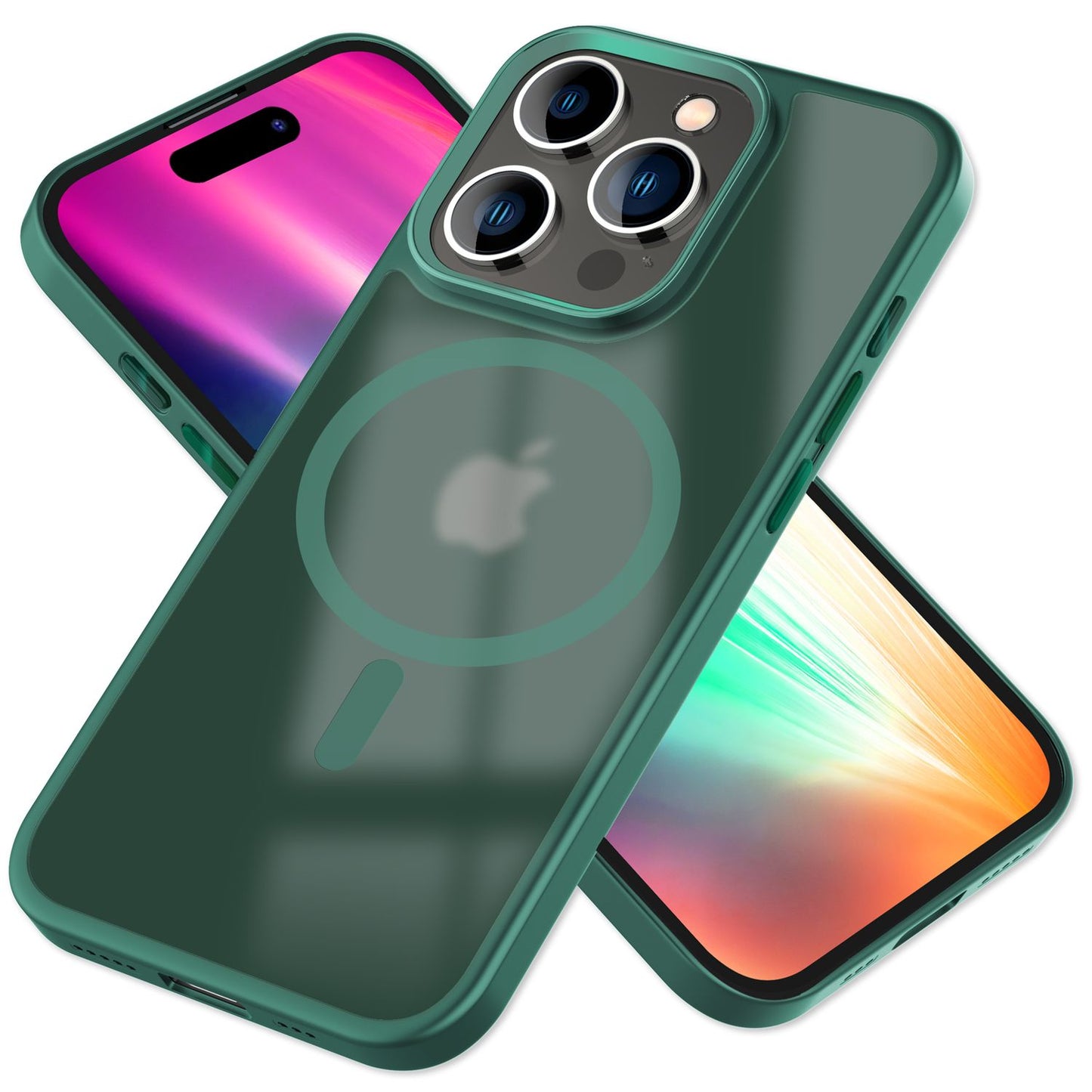 MagSafe Hybrid hulstur fyrir iPhone 15 Pro Max, hörð og matt hulstur, verndandi símahulstur