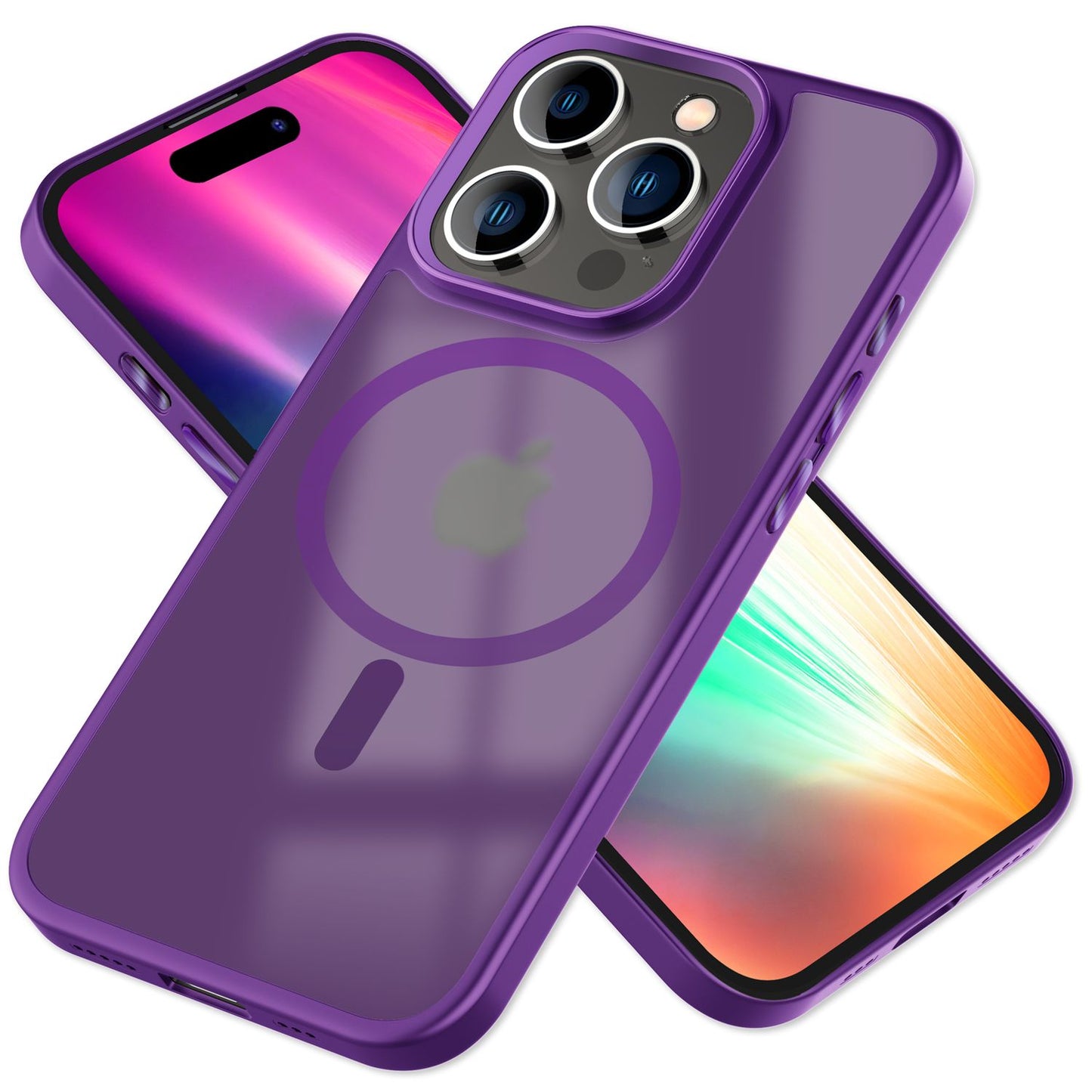 MagSafe Hybrid hulstur fyrir iPhone 15 Pro Max, hörð og matt hulstur, verndandi símahulstur