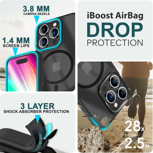 MagSafe Hülle Hybrid für iPhone 15 Pro Max Frosted Hard Case Schutz Handyhülle