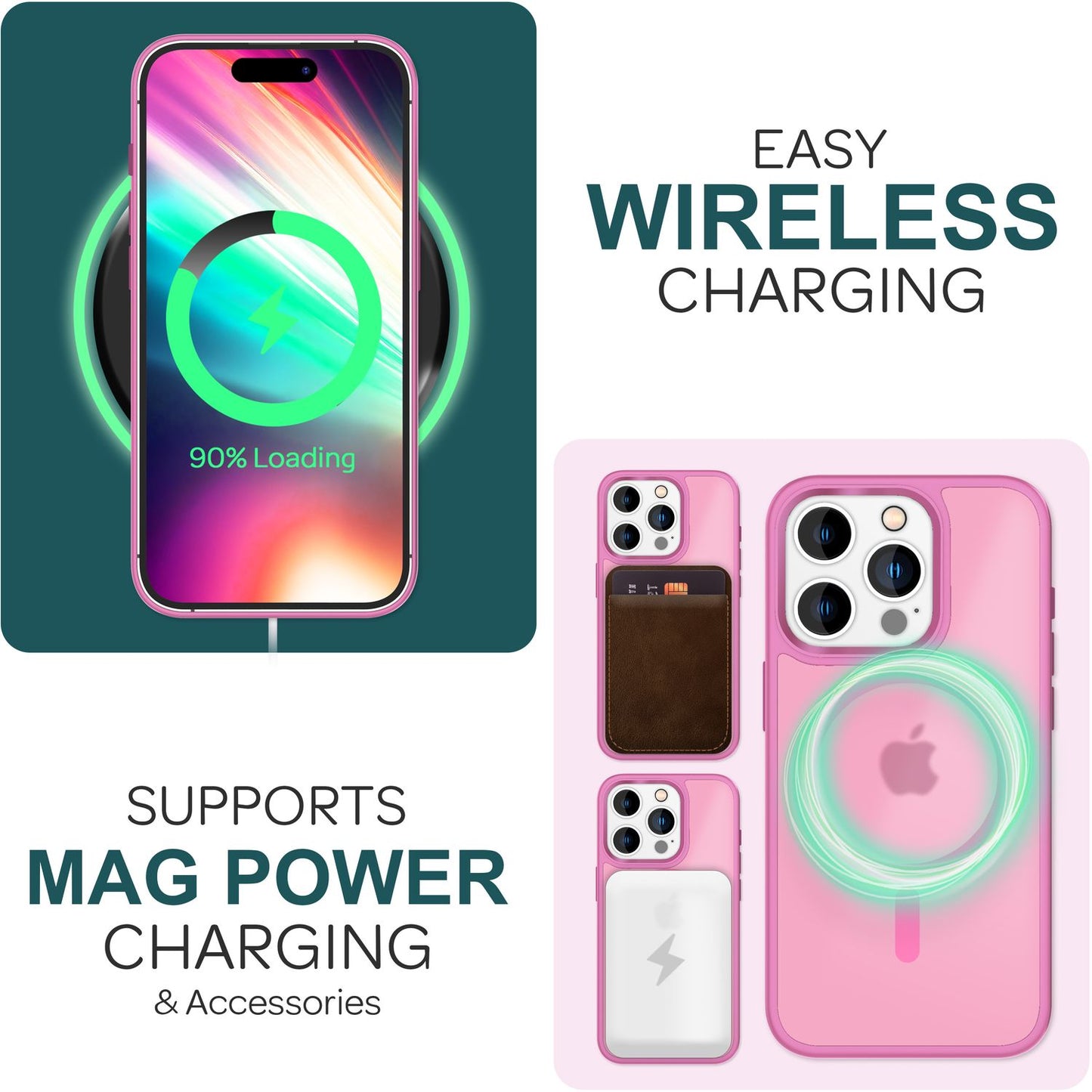 MagSafe Hybrid hulstur fyrir iPhone 15 Pro Max, hörð og matt hulstur, verndandi símahulstur