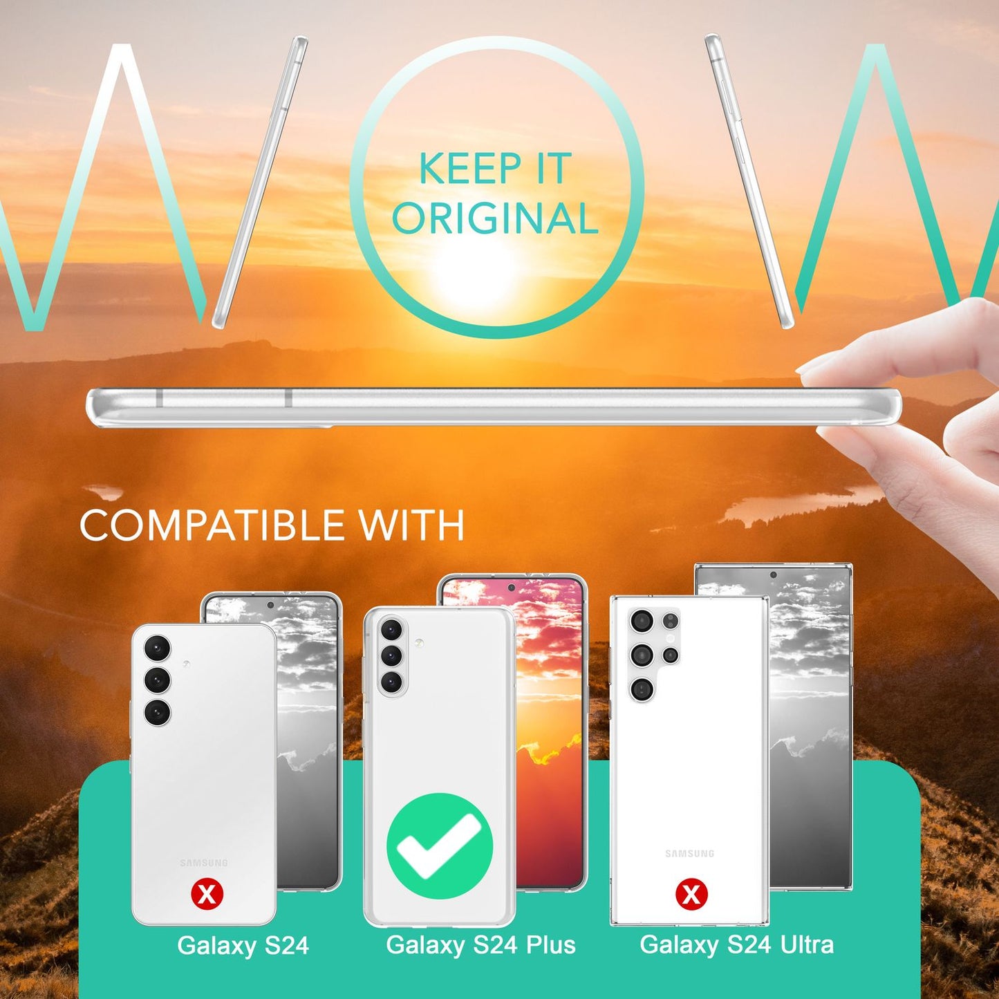 NALIA Clear Silicone Case for Samsung Galaxy S24 Plus, Transparent Anti-Yellowing Phone Cover for a Crystal Clear Look