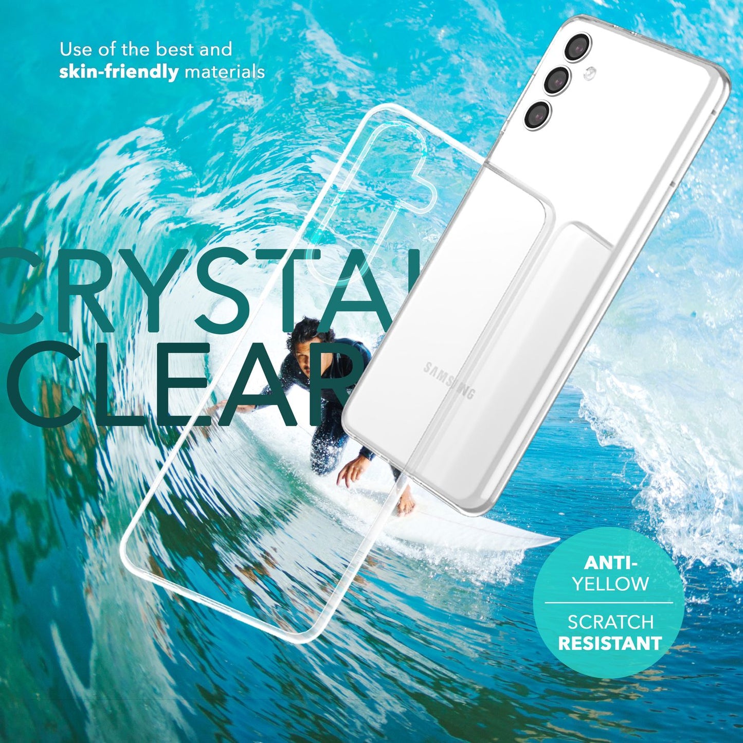 NALIA Sturdy Clear Protective Case for Samsung Galaxy S24 Plus, Transparent with Hard Back &amp; Silicone Frame