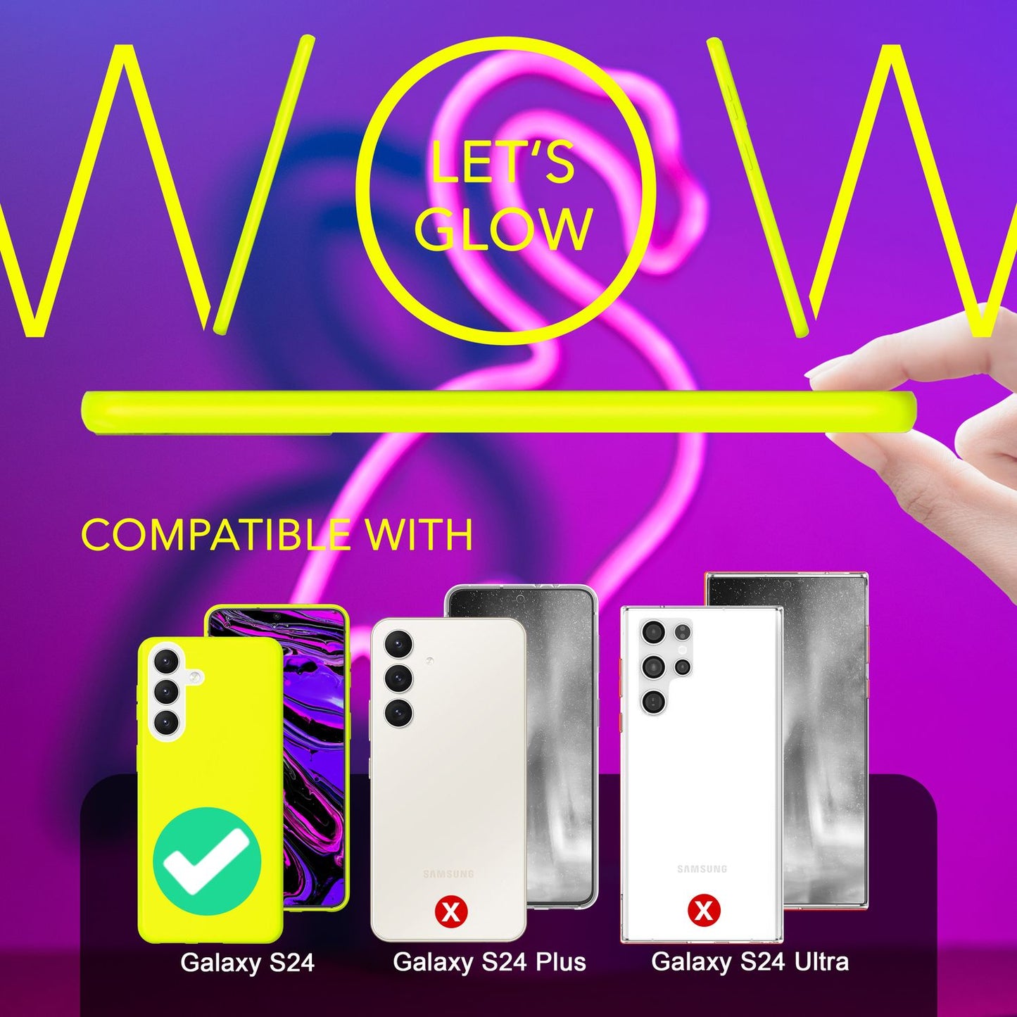 NALIA Líflegt Neon sílikonhulstur fyrir Samsung Galaxy S24, verndarhulstur í skærum neonlitum