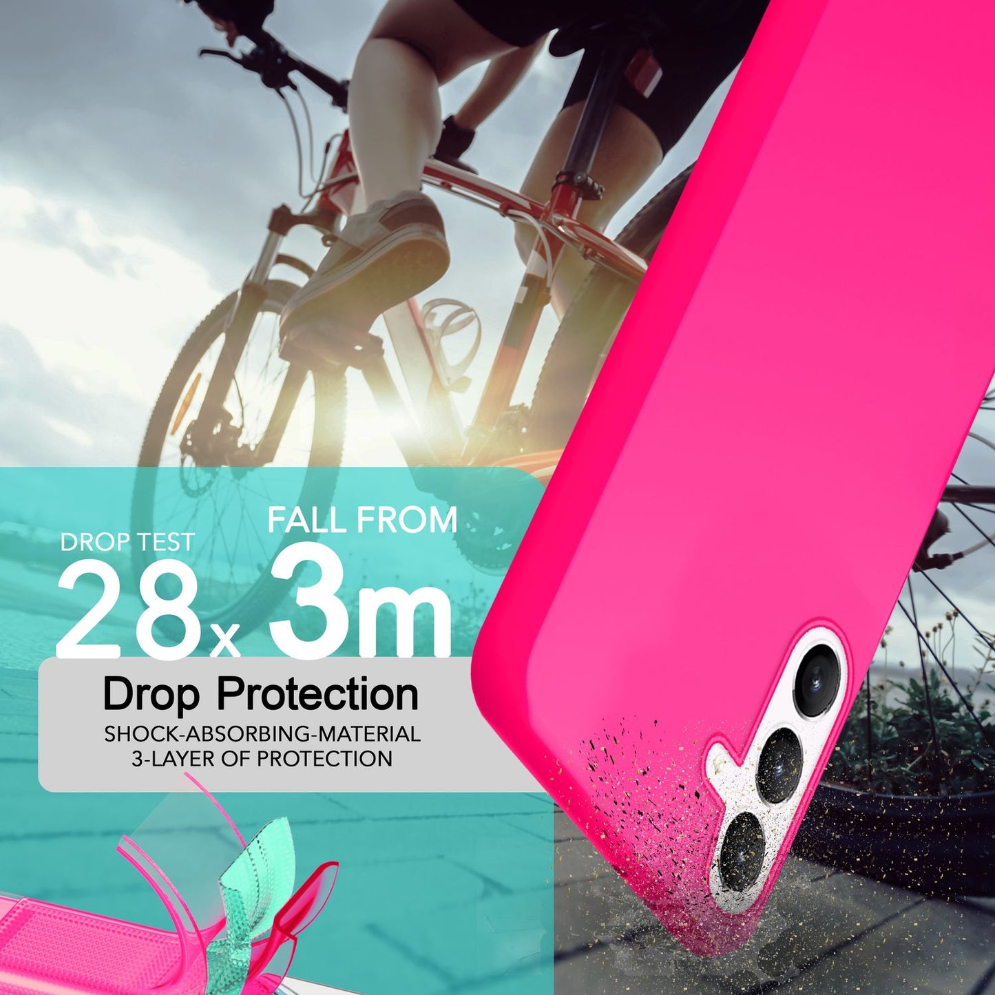 NALIA Vibrant Neon Silicone Case for Samsung Galaxy S24 Plus, Slim Protective Case in Bright Neon Colors