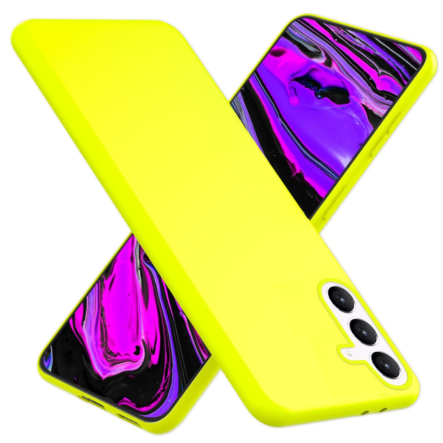 NALIA Vibrant Neon Silicone Case for Samsung Galaxy S24 Plus, Slim Protective Case in Bright Neon Colors