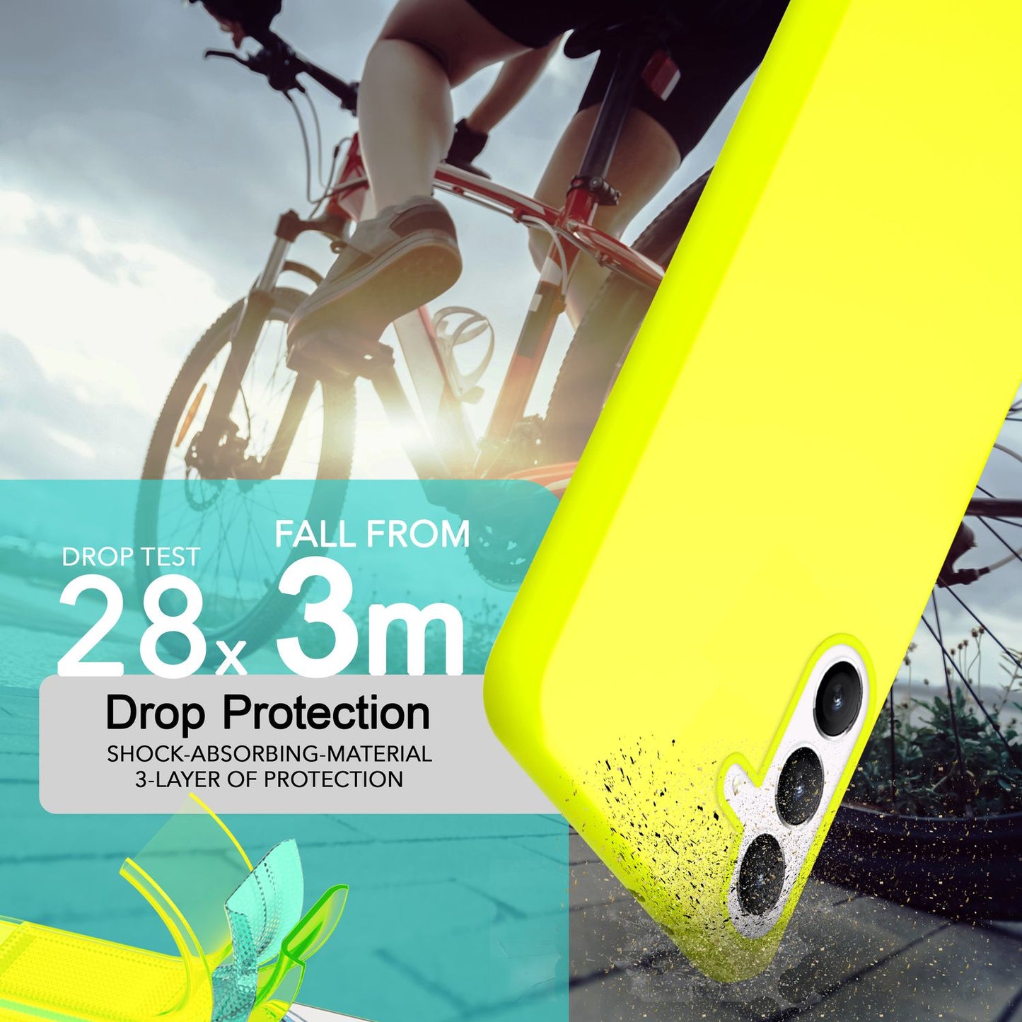 NALIA Vibrant Neon Silicone Case for Samsung Galaxy S24 Plus, Slim Protective Case in Bright Neon Colors