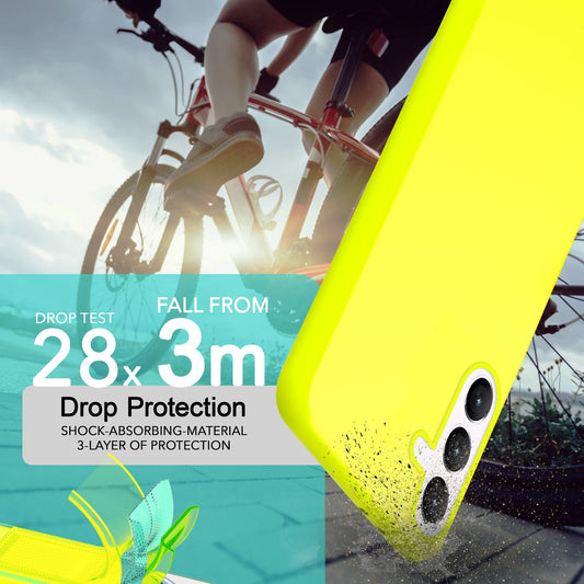 NALIA Líflegt Neon sílikonhulstur fyrir Samsung Galaxy S24 Plus, Þunnt hlífðarhulstur í skærum neonlitum