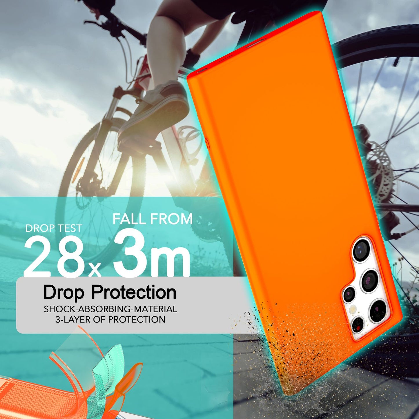 NALIA Vibrant Neon Silicone Case for Samsung Galaxy S24 Ultra, Protective Case in Bright Neon Colors