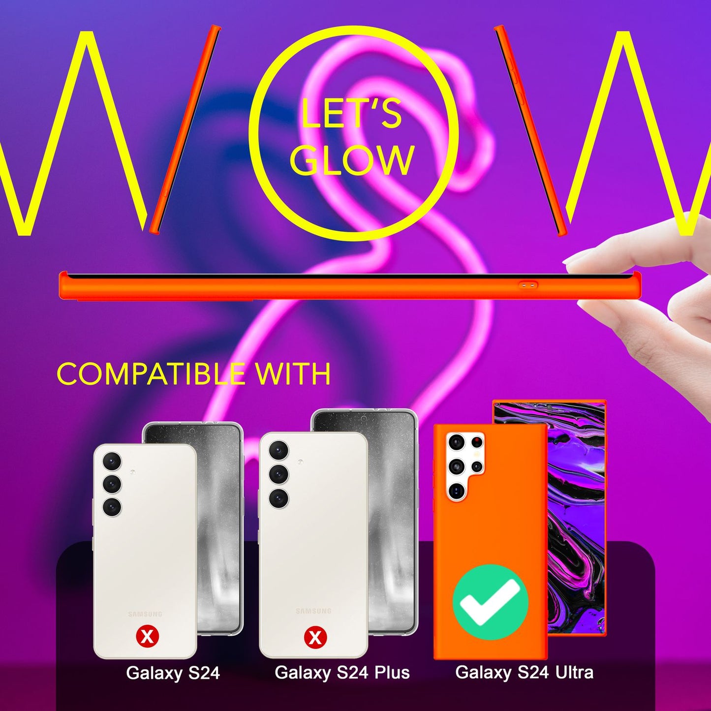 NALIA Vibrant Neon Silicone Case for Samsung Galaxy S24 Ultra, Protective Case in Bright Neon Colors