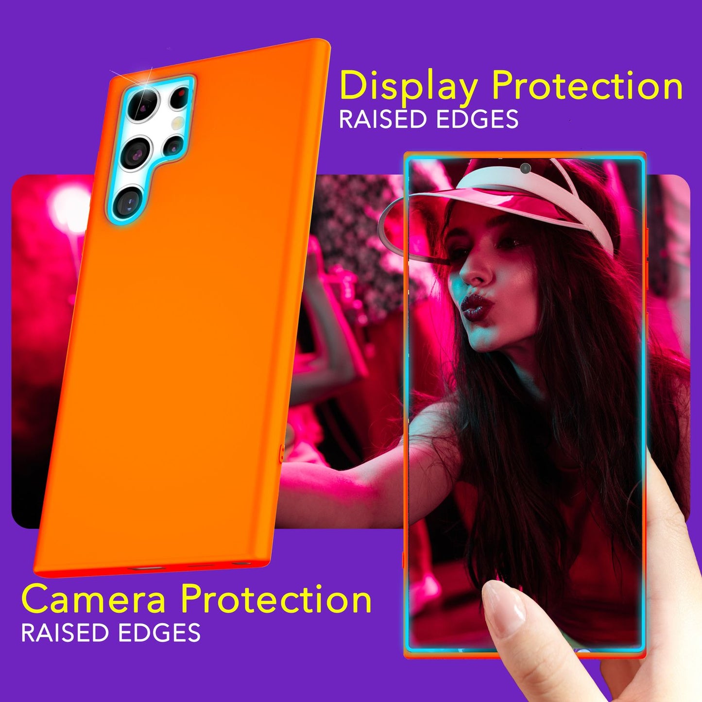 NALIA Vibrant Neon Silicone Case for Samsung Galaxy S24 Ultra, Protective Case in Bright Neon Colors