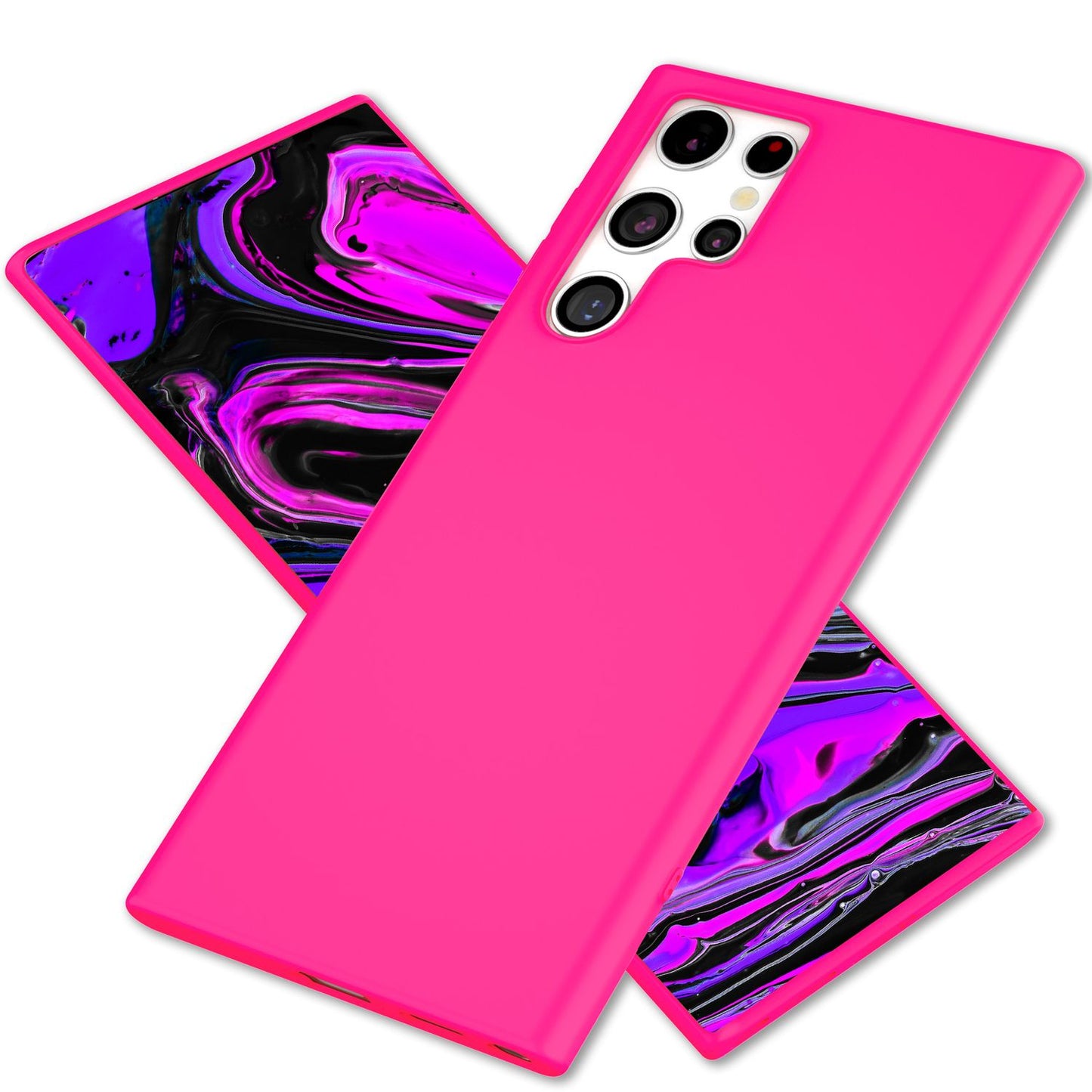 NALIA Vibrant Neon Silicone Case for Samsung Galaxy S24 Ultra, Protective Case in Bright Neon Colors