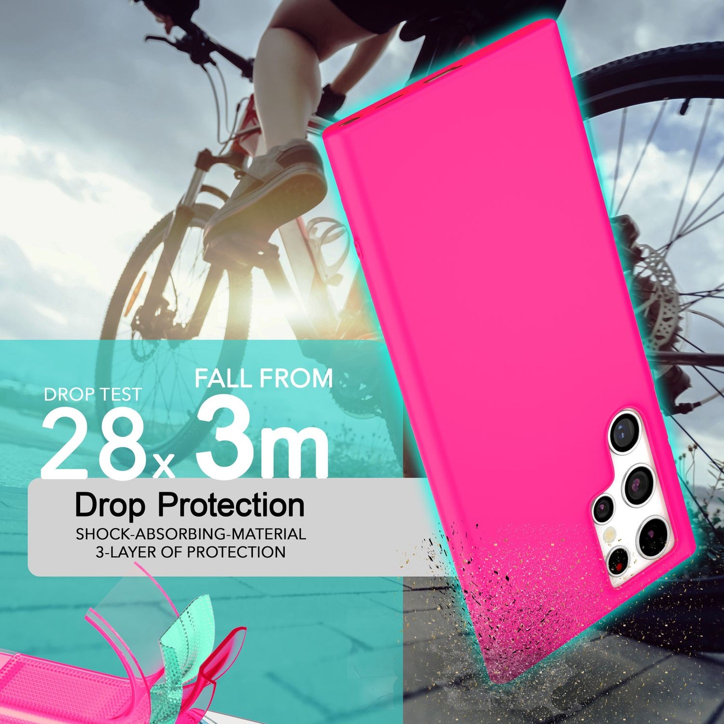NALIA Vibrant Neon Silicone Case for Samsung Galaxy S24 Ultra, Protective Case in Bright Neon Colors