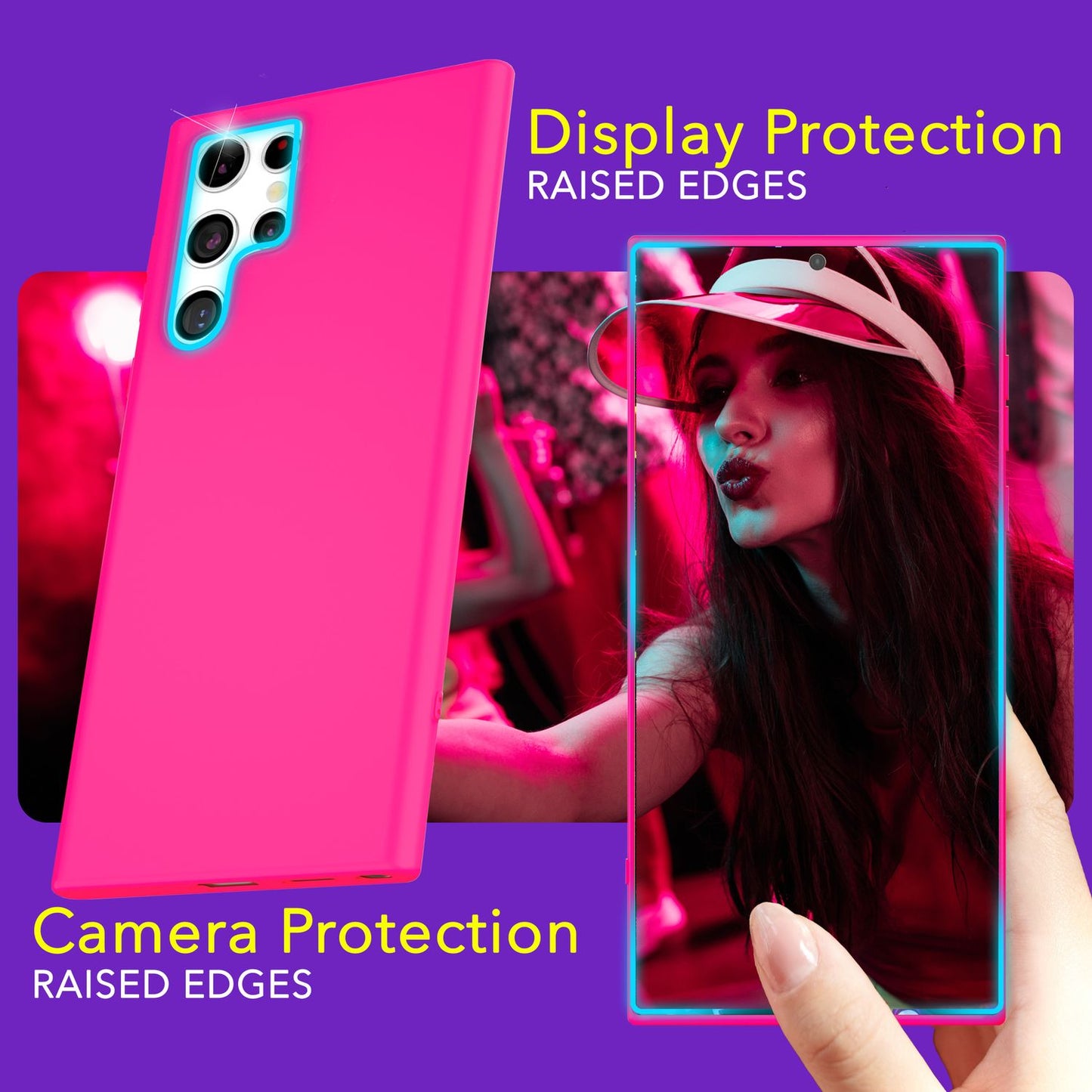 NALIA Vibrant Neon Silicone Case for Samsung Galaxy S24 Ultra, Protective Case in Bright Neon Colors