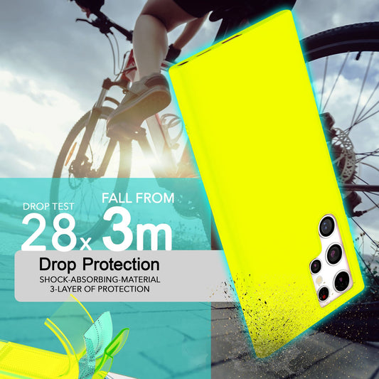 NALIA Vibrant Neon Silicone Case for Samsung Galaxy S24 Ultra, Protective Case in Bright Neon Colors