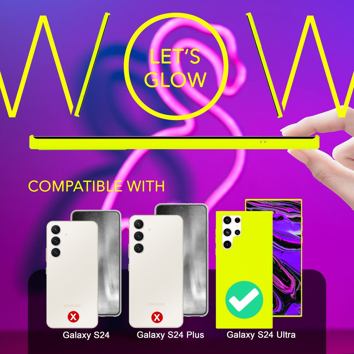 NALIA Vibrant Neon Silicone Case for Samsung Galaxy S24 Ultra, Protective Case in Bright Neon Colors