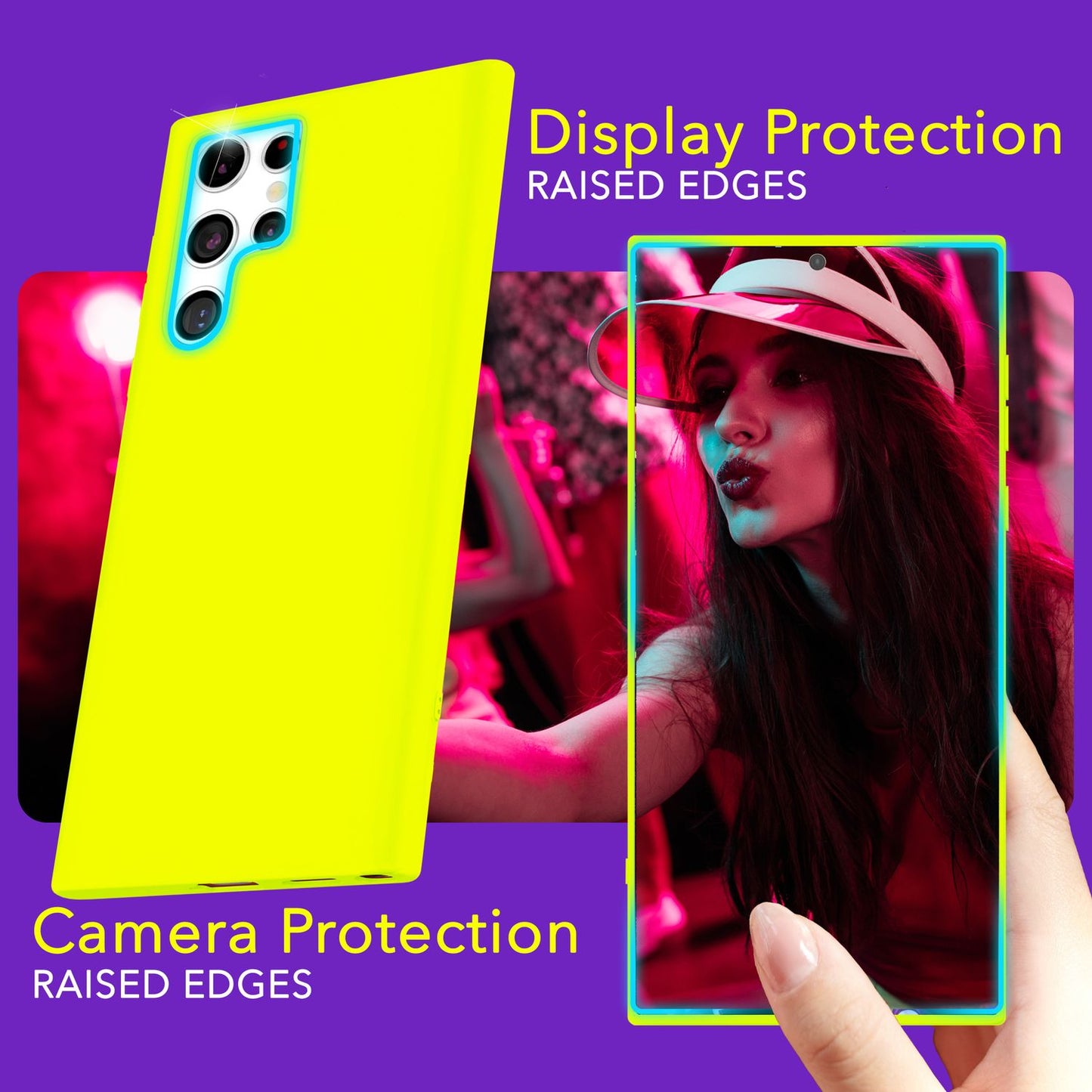 NALIA Vibrant Neon Silicone Case for Samsung Galaxy S24 Ultra, Protective Case in Bright Neon Colors