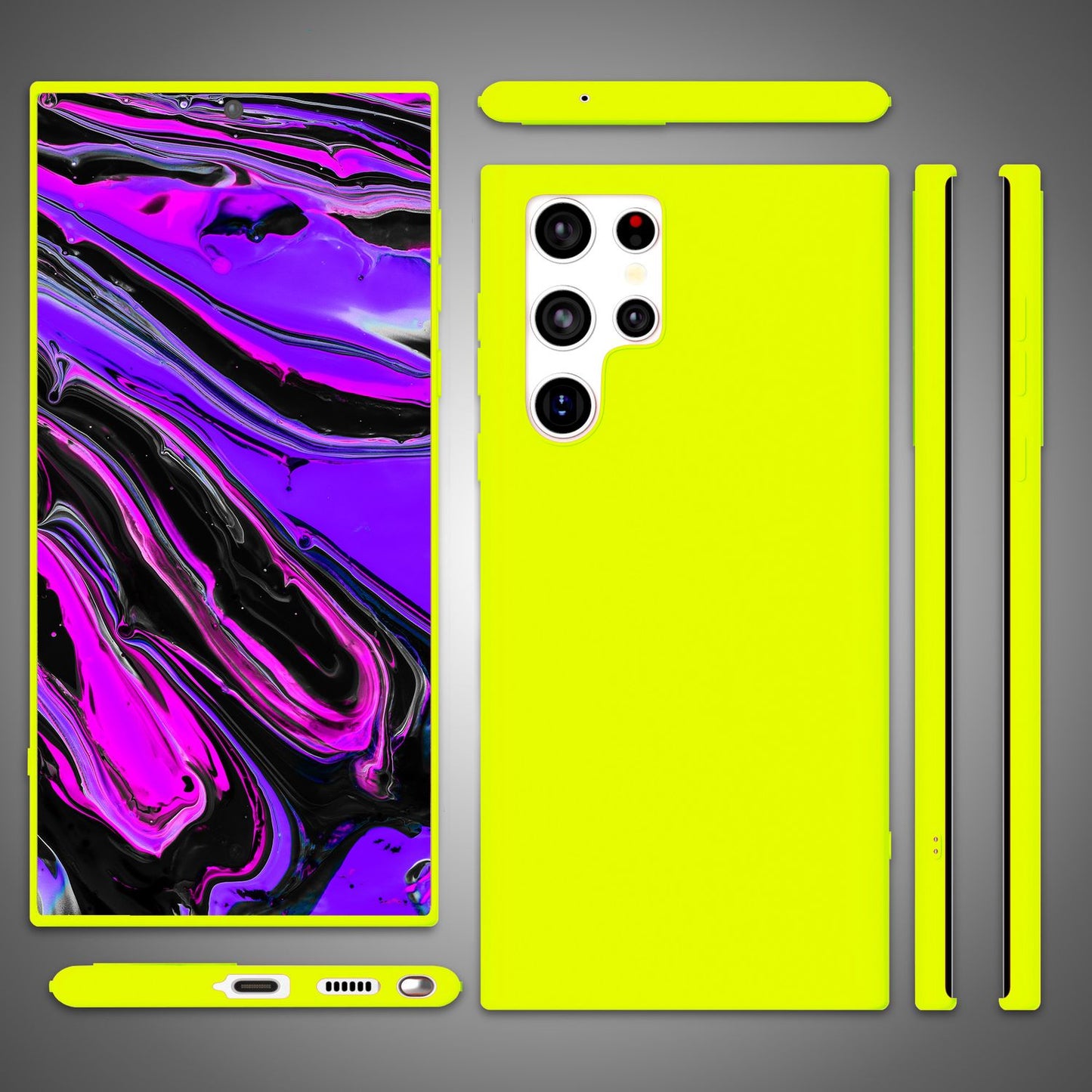 NALIA Vibrant Neon Silicone Case for Samsung Galaxy S24 Ultra, Protective Case in Bright Neon Colors