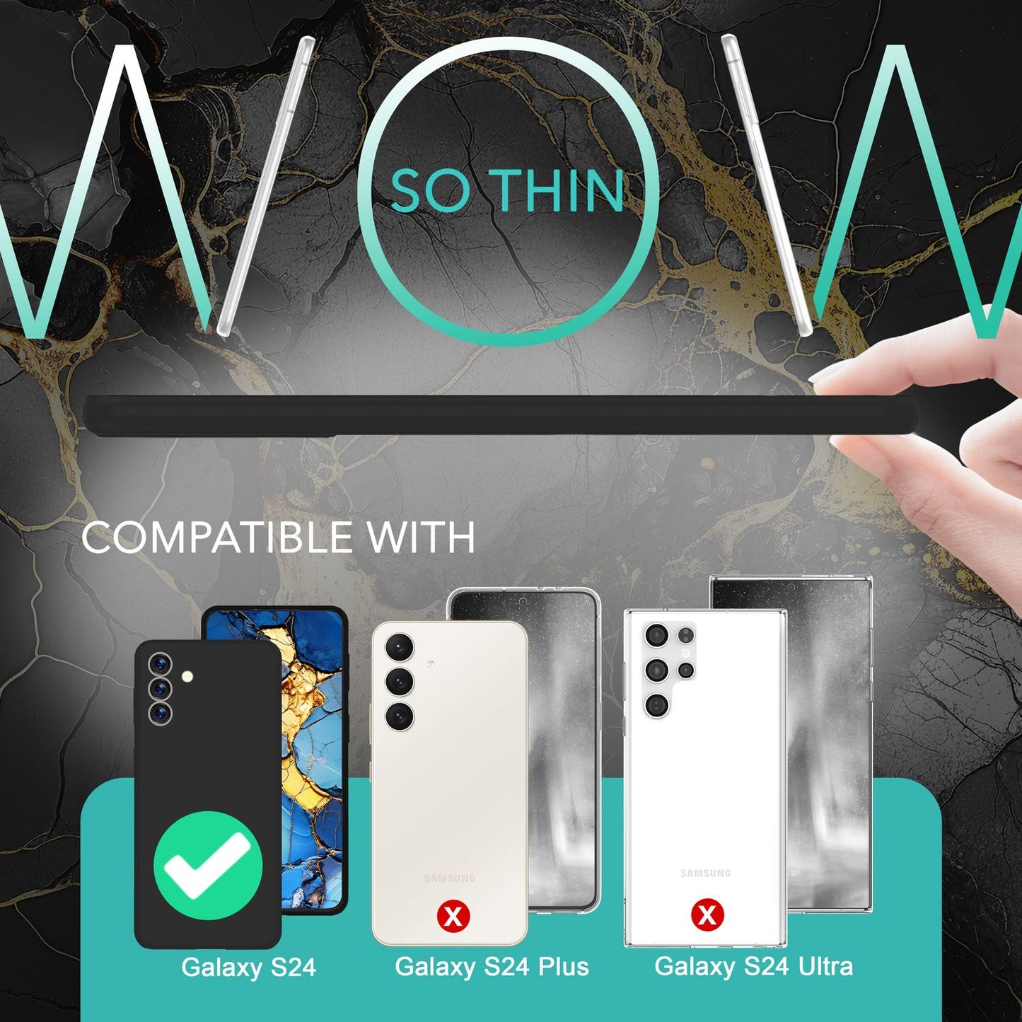 NALIA Extremely Thin Hard Case for Samsung Galaxy S24, 0.3mm Ultra Slim Protective Case