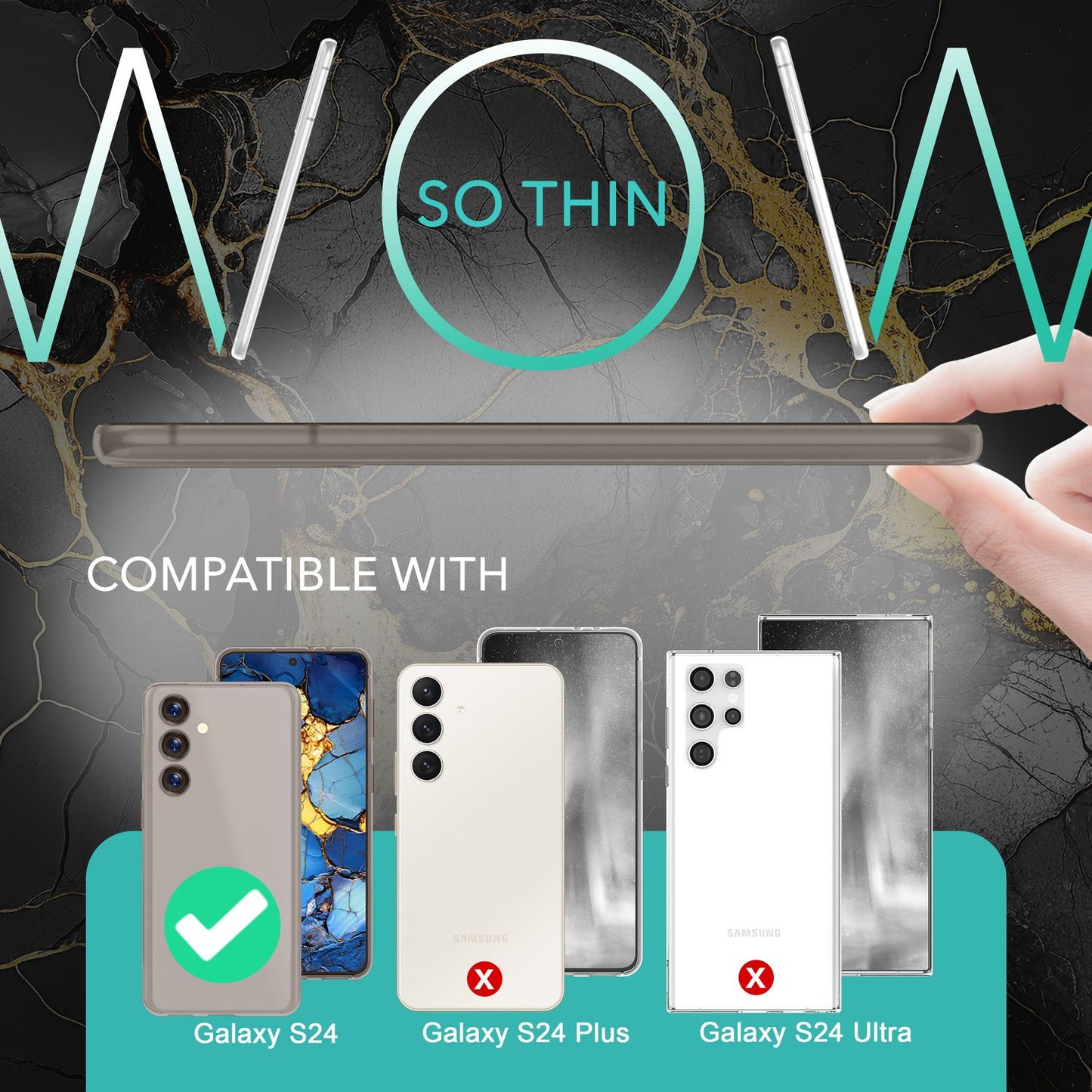 NALIA Extremely Thin Hard Case for Samsung Galaxy S24, 0.3mm Ultra Slim Protective Case