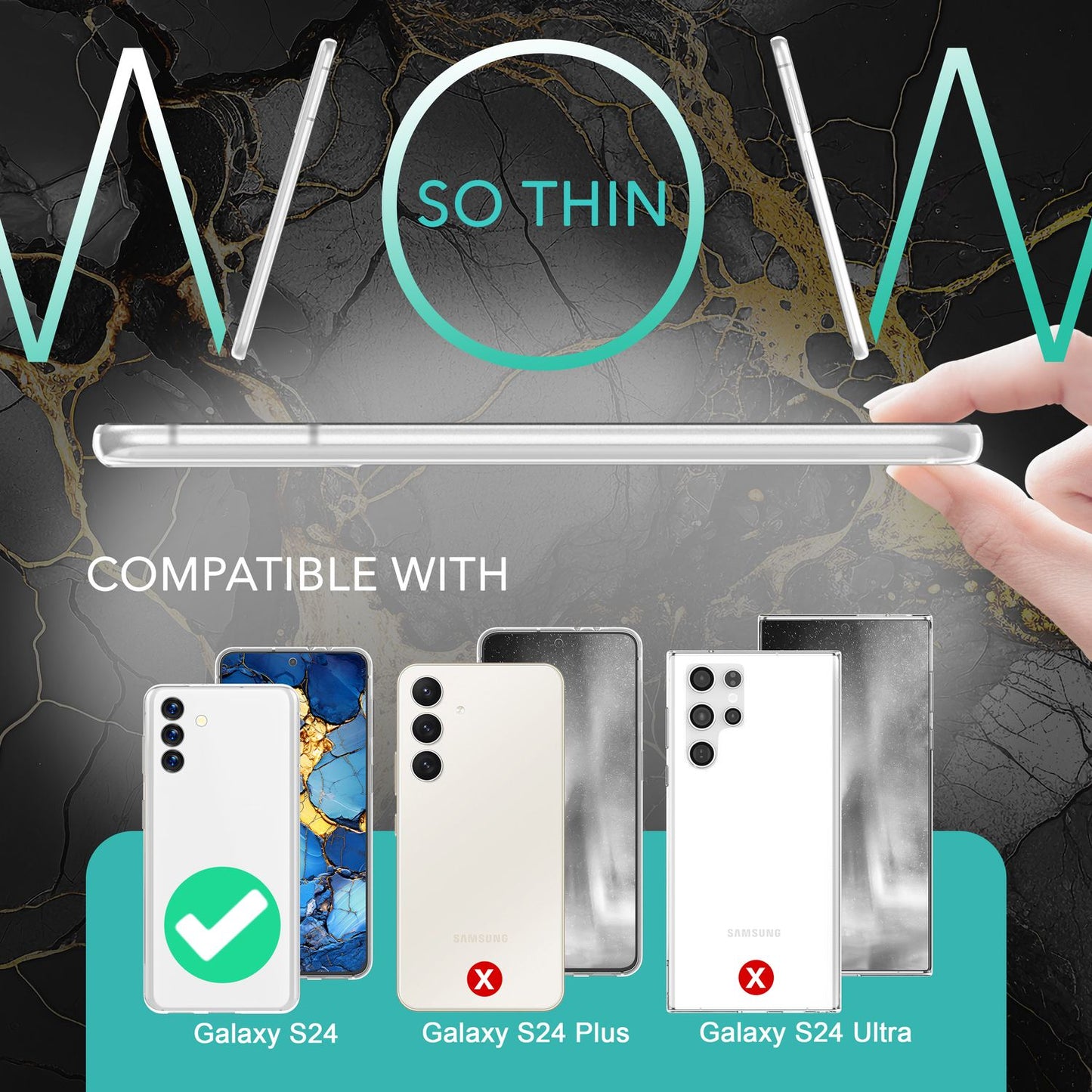 NALIA Extremely Thin Hard Case for Samsung Galaxy S24, 0.3mm Ultra Slim Protective Case