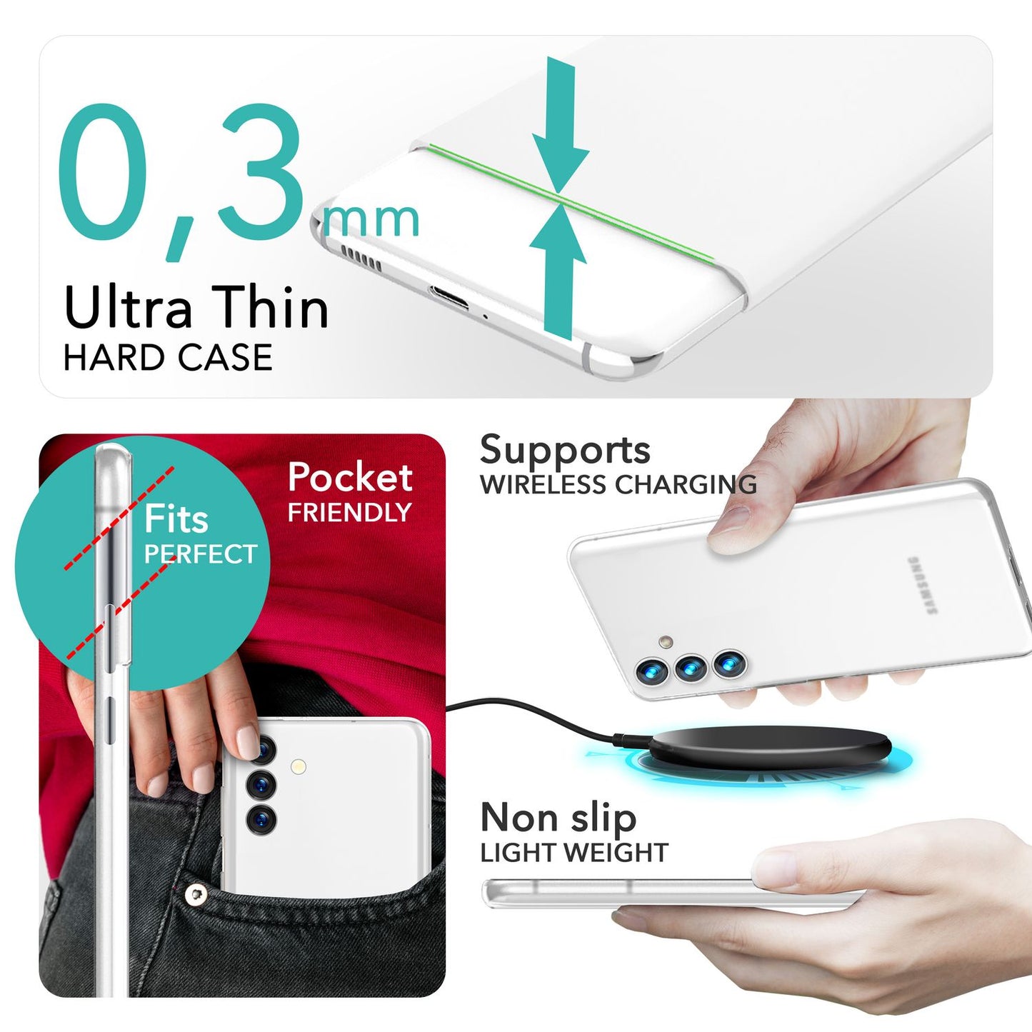 NALIA Extremely Thin Hard Case for Samsung Galaxy S24 Plus, 0.3mm Ultra Slim Protective Case, Extra Slim Matte Cover