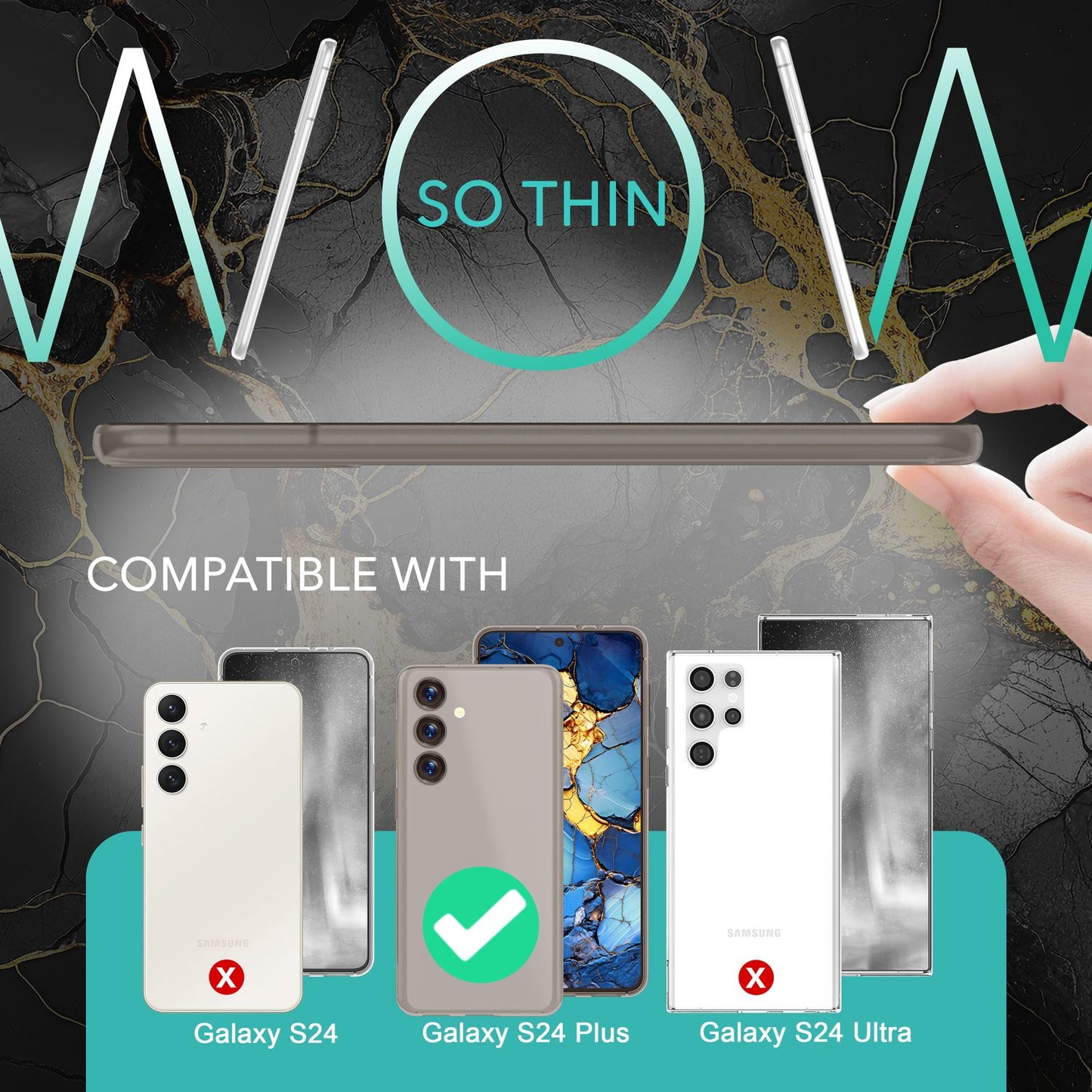 NALIA Extremely Thin Hard Case for Samsung Galaxy S24 Plus, 0.3mm Ultra Slim Protective Case, Extra Slim Matte Cover