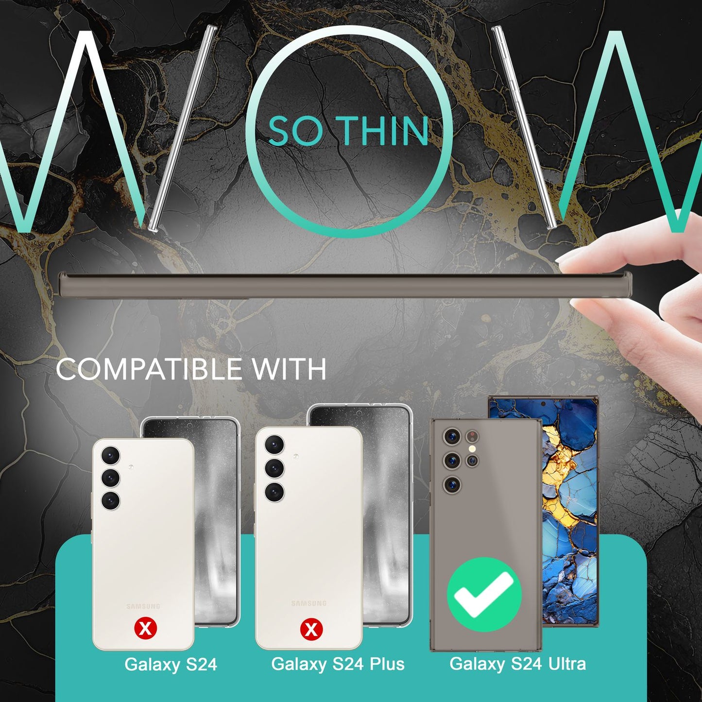 NALIA Extrem Dünnes Hardcase für Samsung Galaxy S24 Ultra Hülle, 0,3mm Ultra Schlanke Schutzhülle Slim