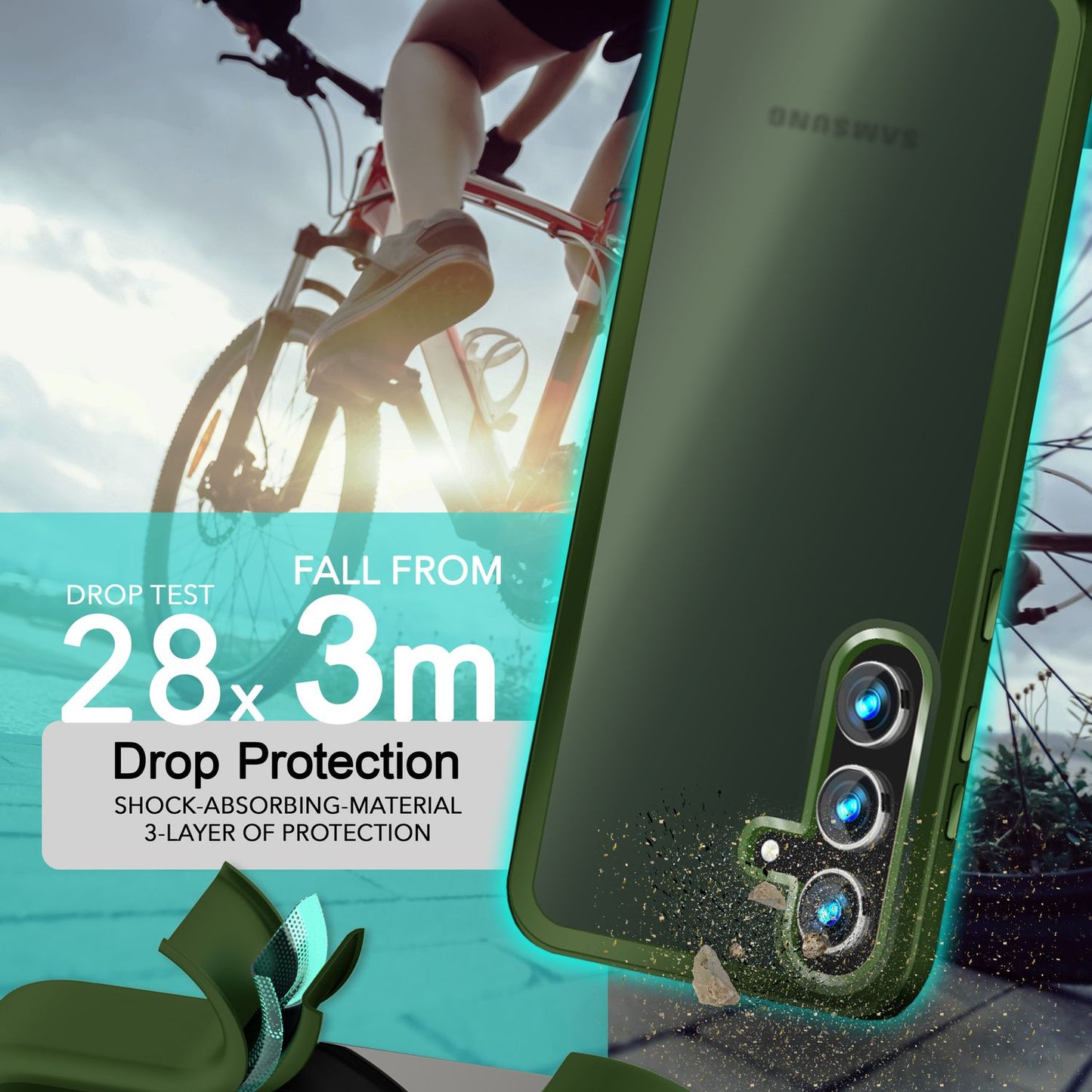 NALIA Matte Hybrid Schutzhülle für Samsung Galaxy S24 Hülle, Semi-Transparente Stoßfeste Harte Rückseite & Schutz-Rahmen