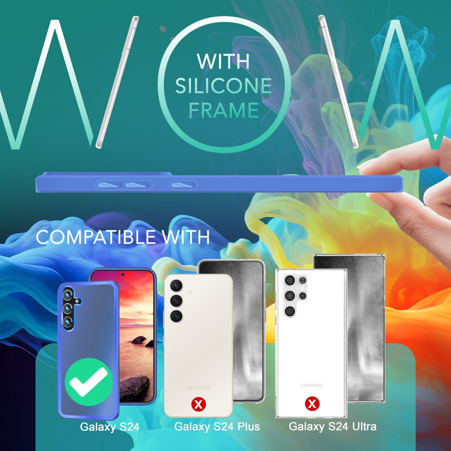 NALIA Matte Hybrid Schutzhülle für Samsung Galaxy S24 Hülle, Semi-Transparente Stoßfeste Harte Rückseite & Schutz-Rahmen