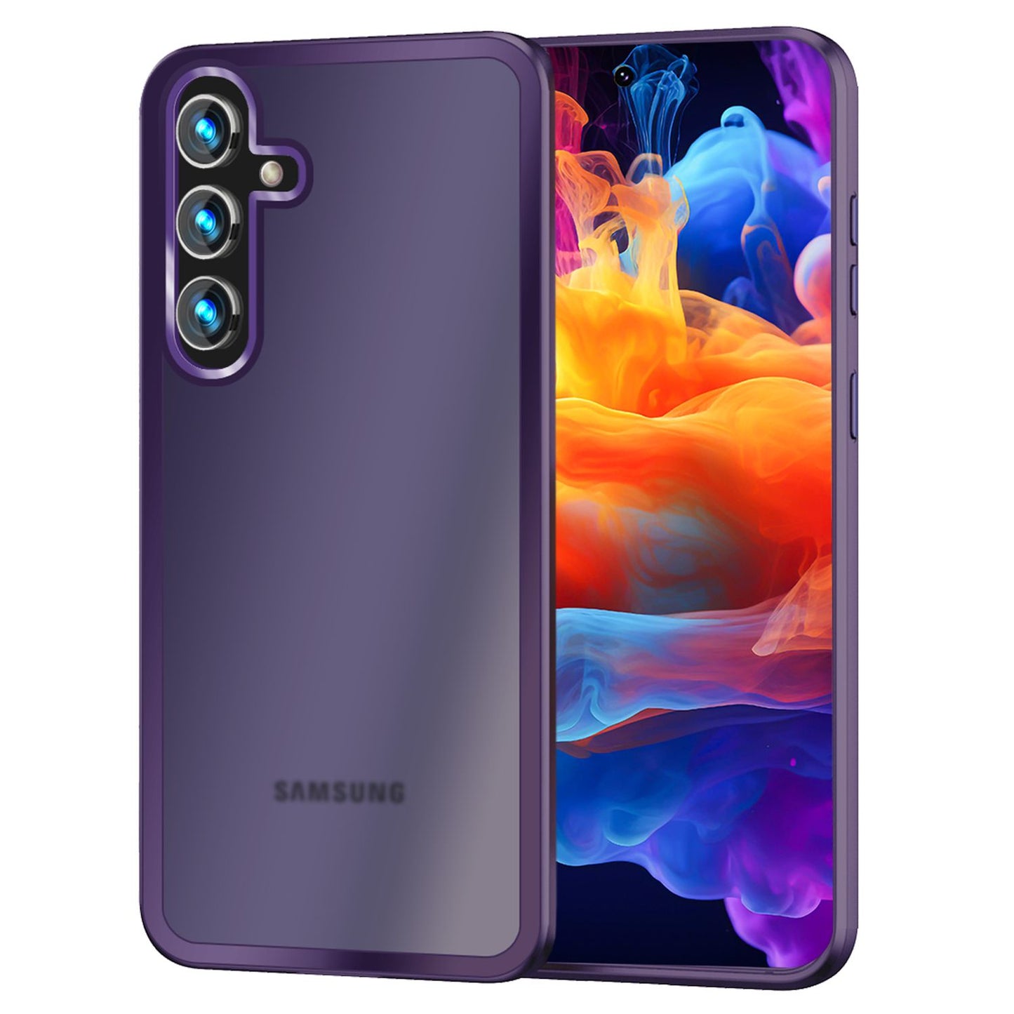 NALIA Matte Hybrid Schutzhülle für Samsung Galaxy S24 Hülle, Semi-Transparente Stoßfeste Harte Rückseite & Schutz-Rahmen