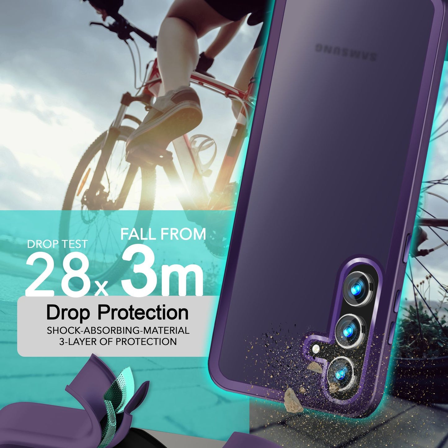 NALIA Matte Hybrid Schutzhülle für Samsung Galaxy S24 Hülle, Semi-Transparente Stoßfeste Harte Rückseite & Schutz-Rahmen