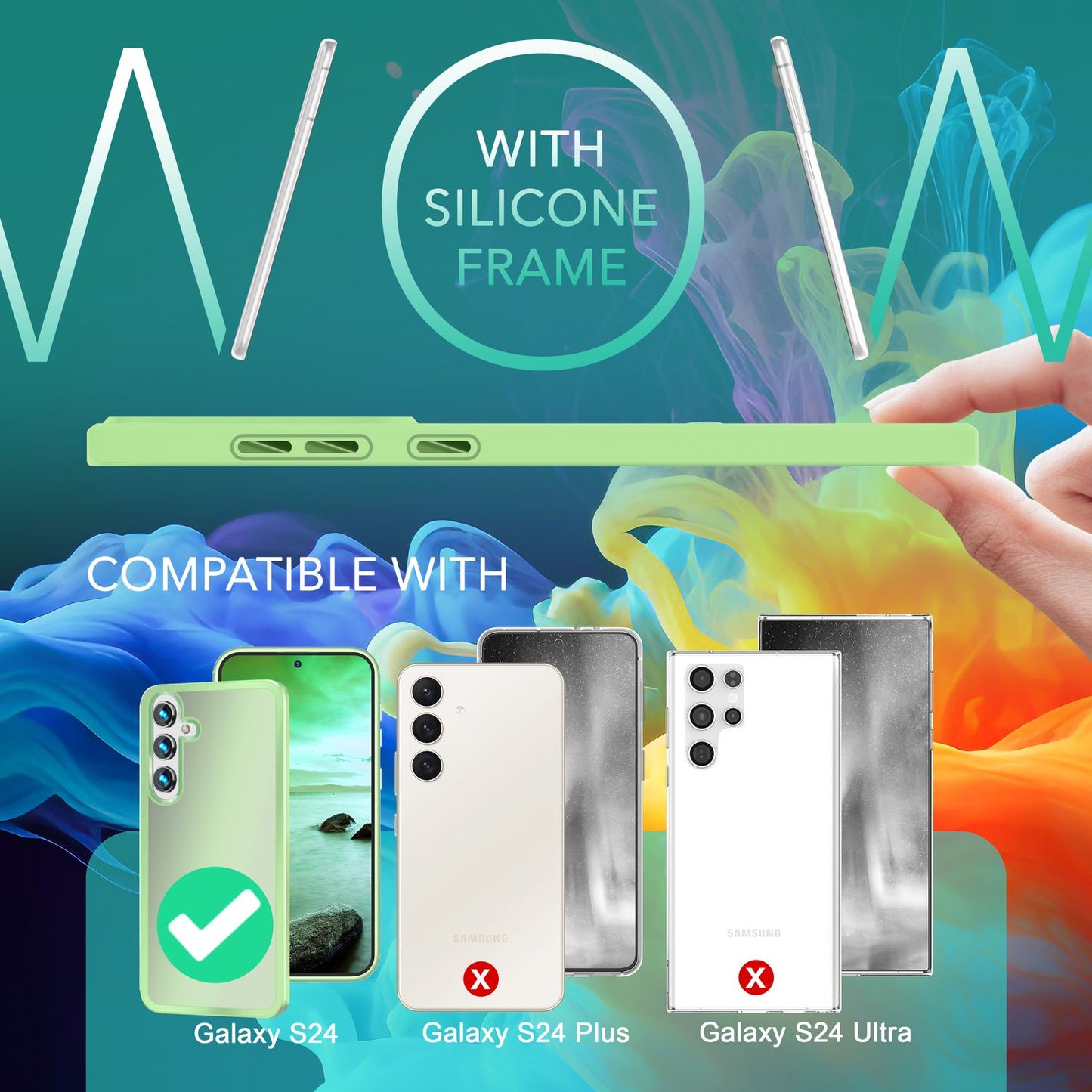 NALIA Matte Hybrid Schutzhülle für Samsung Galaxy S24 Hülle, Semi-Transparente Stoßfeste Harte Rückseite & Schutz-Rahmen