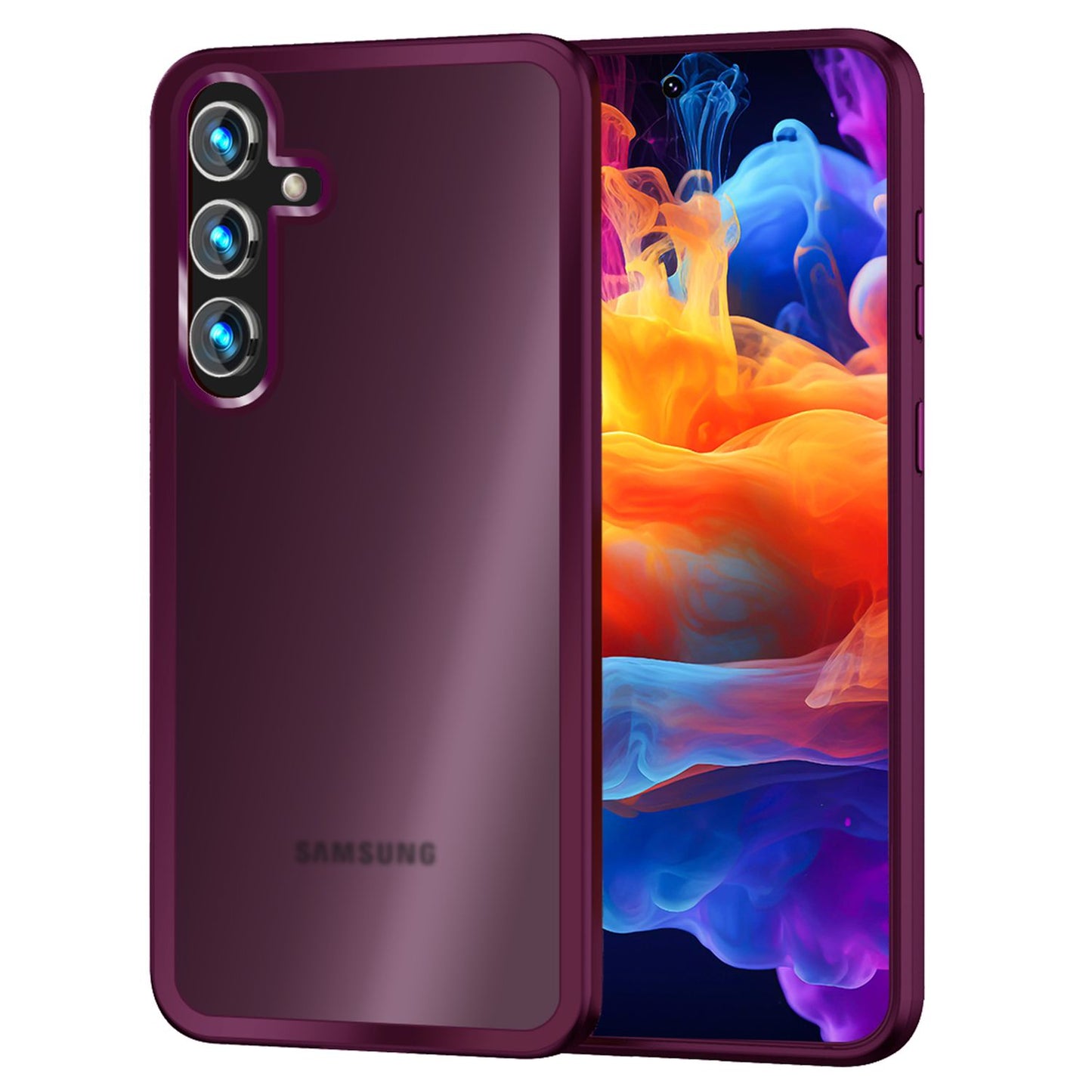 NALIA Matte Hybrid Schutzhülle für Samsung Galaxy S24 Hülle, Semi-Transparente Stoßfeste Harte Rückseite & Schutz-Rahmen