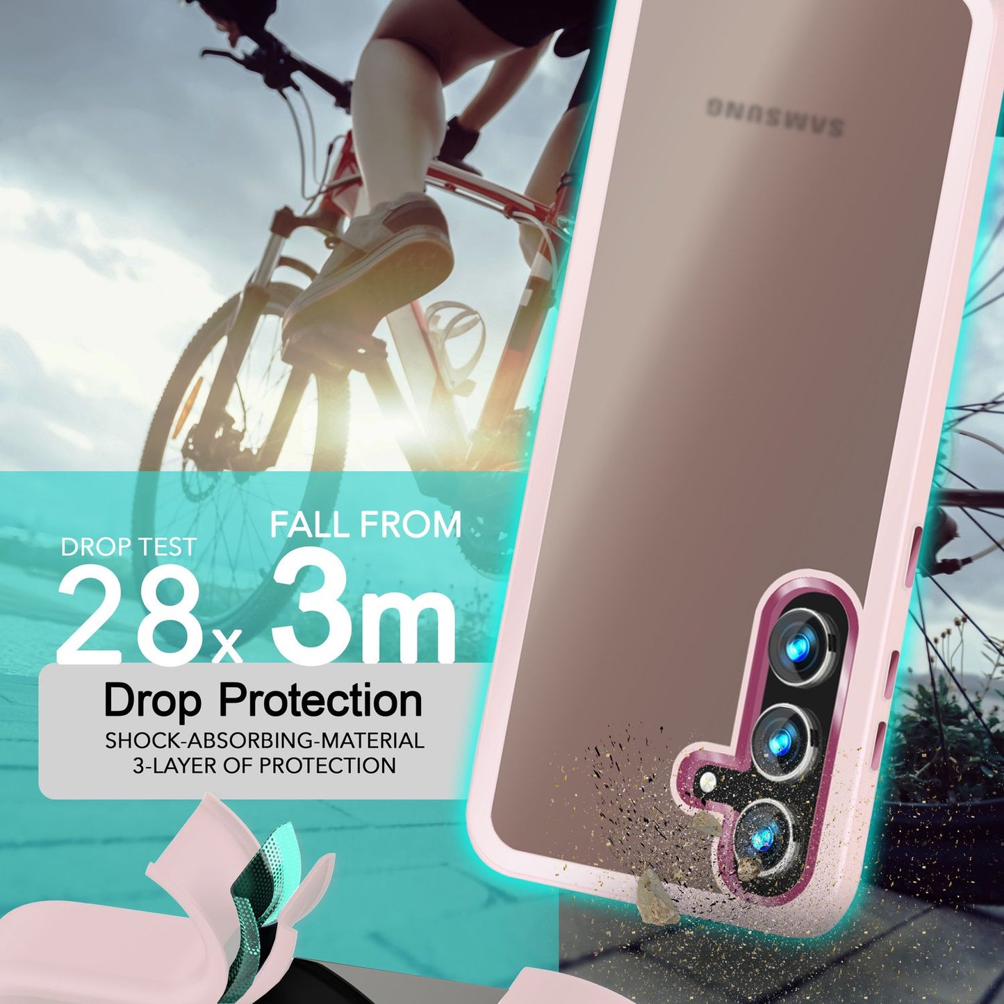 NALIA Matte Hybrid Schutzhülle für Samsung Galaxy S24 Hülle, Semi-Transparente Stoßfeste Harte Rückseite & Schutz-Rahmen