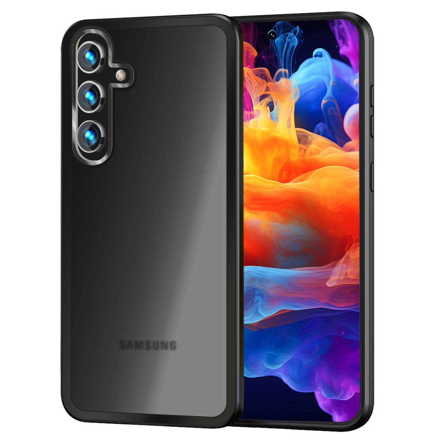 NALIA Matte Hybrid Schutzhülle für Samsung Galaxy S24 Hülle, Semi-Transparente Stoßfeste Harte Rückseite & Schutz-Rahmen