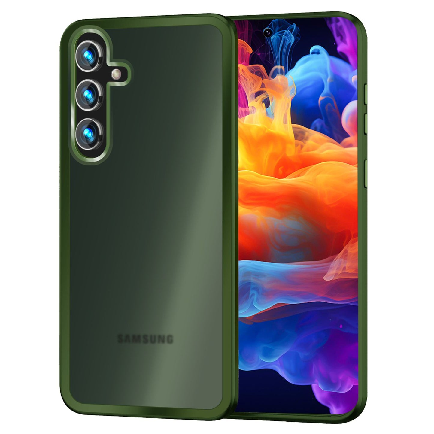 NALIA Matt Hybrid hlífðarhulstur fyrir Samsung Galaxy S24 Plus, hálfgagnsætt hart bak og rammi sem verndar gegn falli