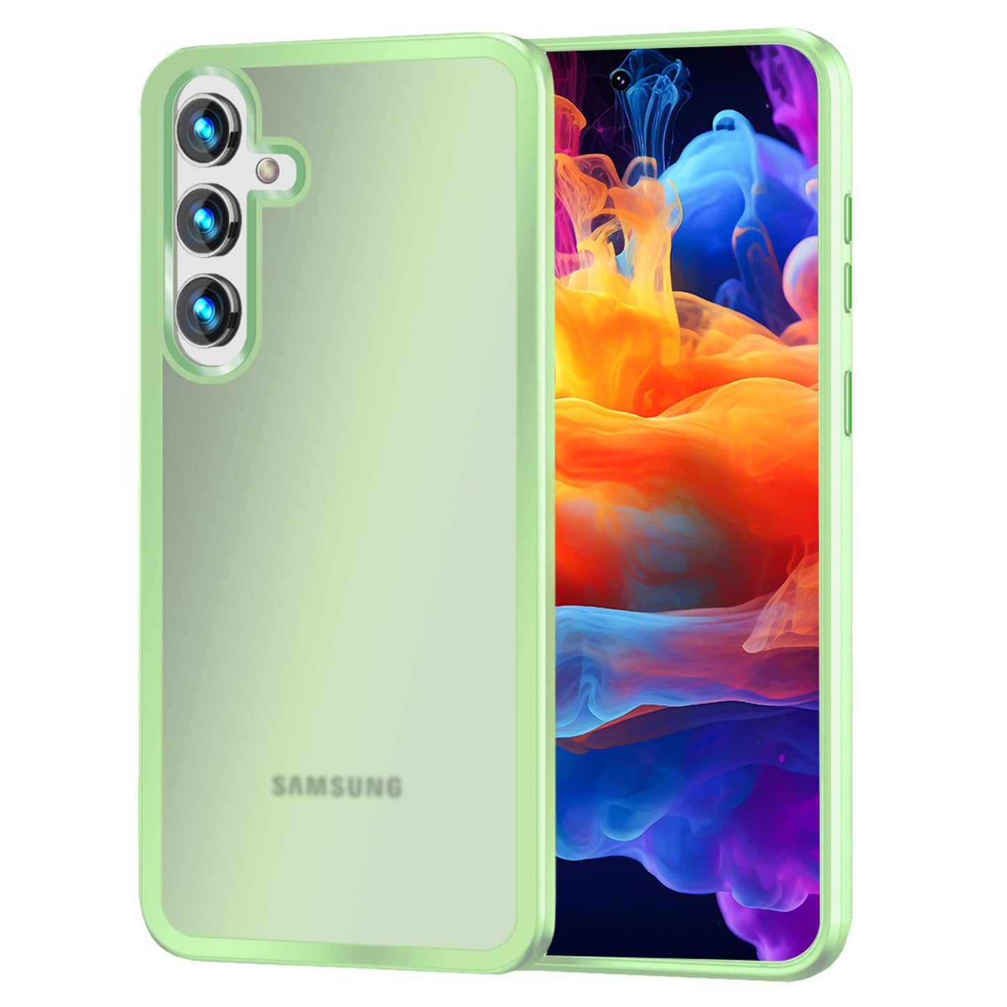 NALIA Matt Hybrid hlífðarhulstur fyrir Samsung Galaxy S24 Plus, hálfgagnsætt hart bak og rammi sem verndar gegn falli