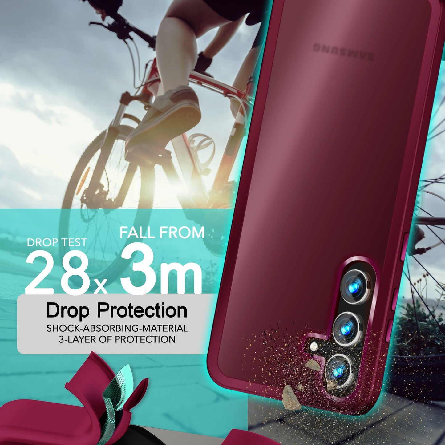 NALIA Matt Hybrid hlífðarhulstur fyrir Samsung Galaxy S24 Plus, hálfgagnsætt hart bak og rammi sem verndar gegn falli