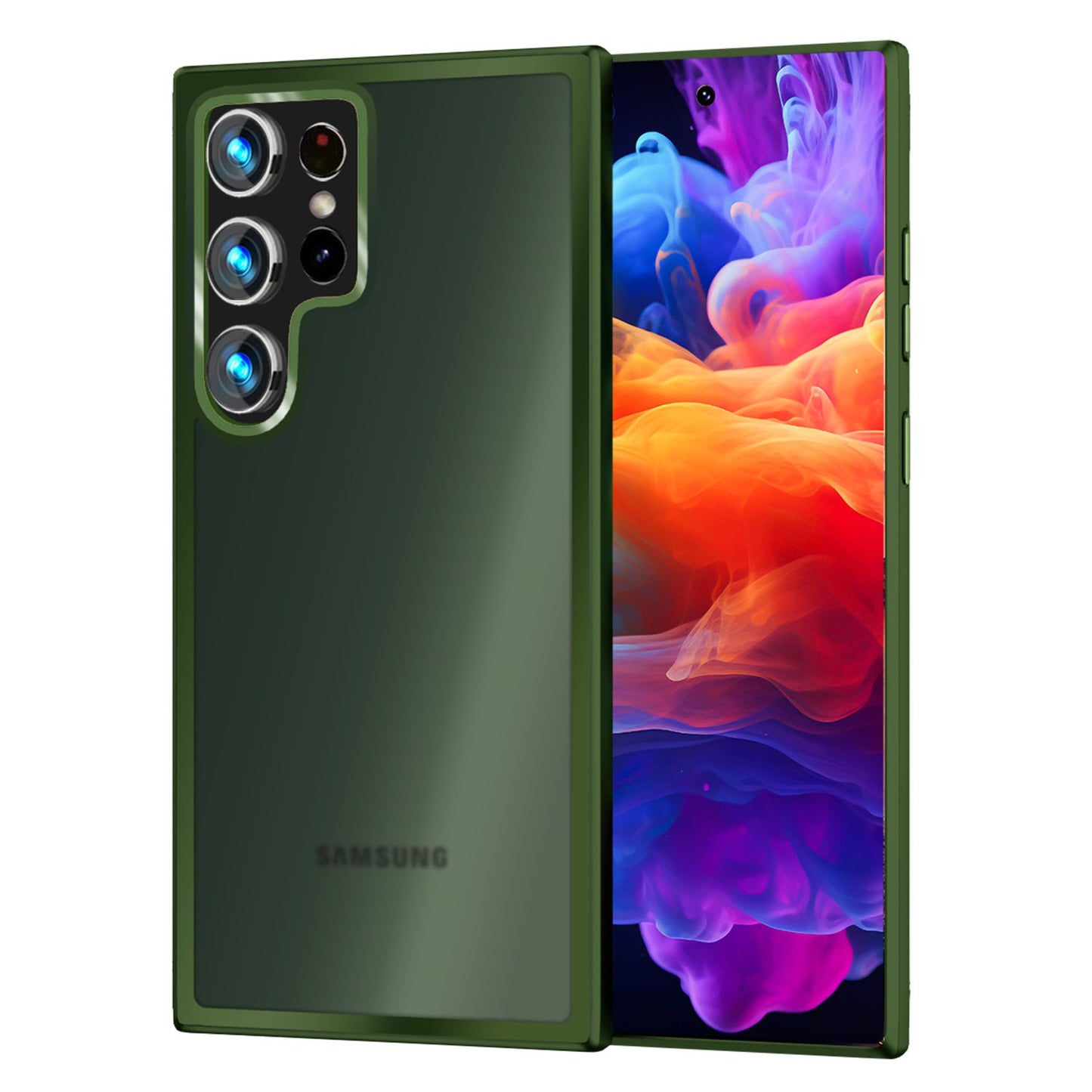 NALIA Matt Hybrid hlífðarhulstur fyrir Samsung Galaxy S24 Ultra, hálfgagnsætt hart bak og rammi sem verndar gegn falli