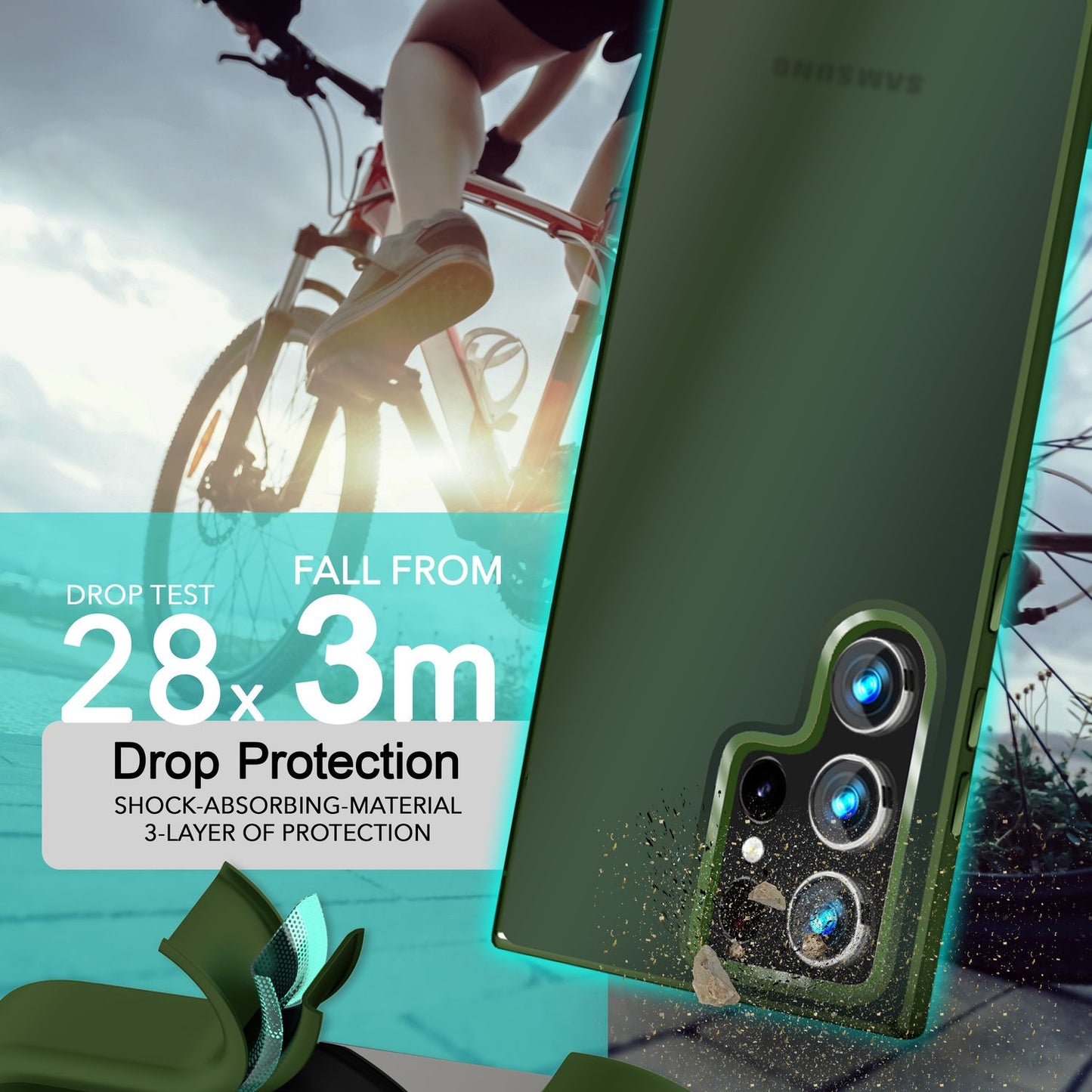 NALIA Matt Hybrid hlífðarhulstur fyrir Samsung Galaxy S24 Ultra, hálfgagnsætt hart bak og rammi sem verndar gegn falli